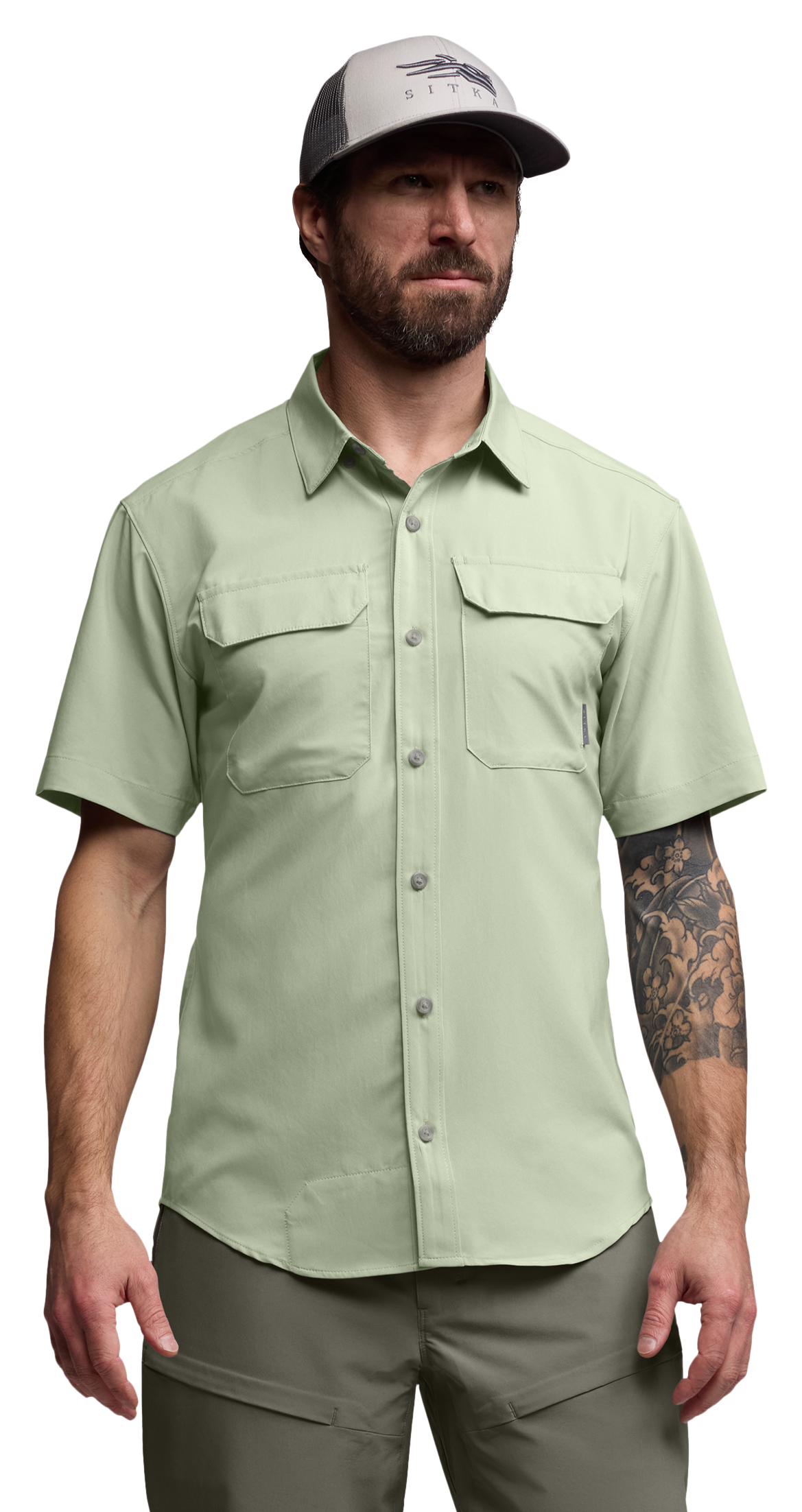 Image of SITKA Rossby Short-Sleeve Button-Down Shirt - Swamp Green