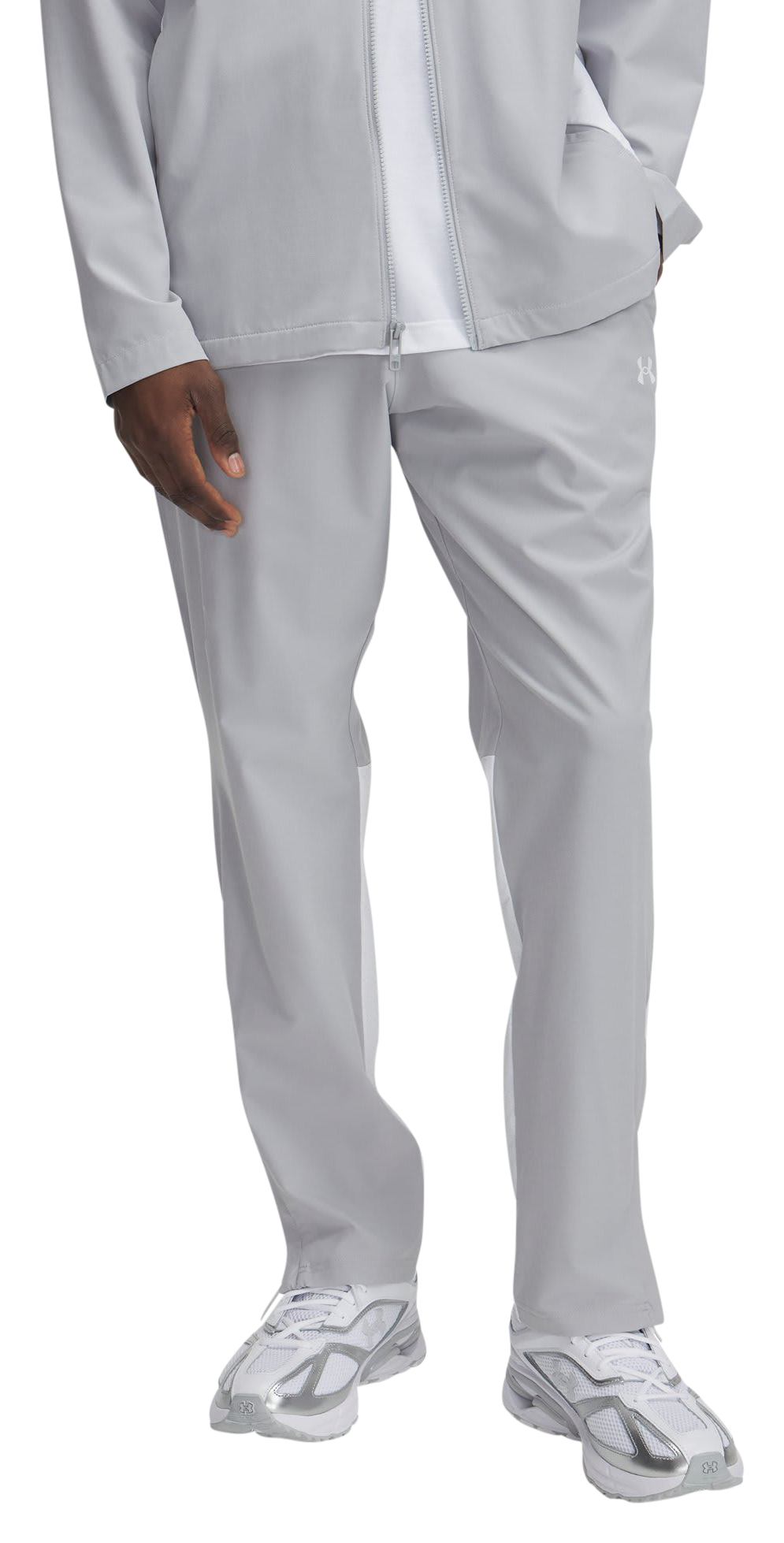 Image of Under Armour Rival Stretch Woven Pants - Mod Gray/White/White