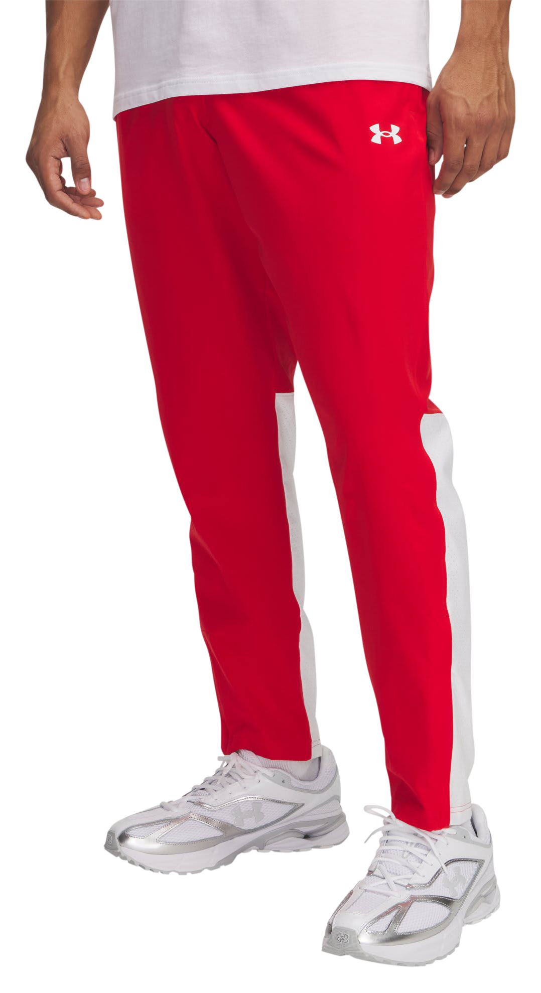 Image of Under Armour Rival Stretch Woven Pants - Red/White/White