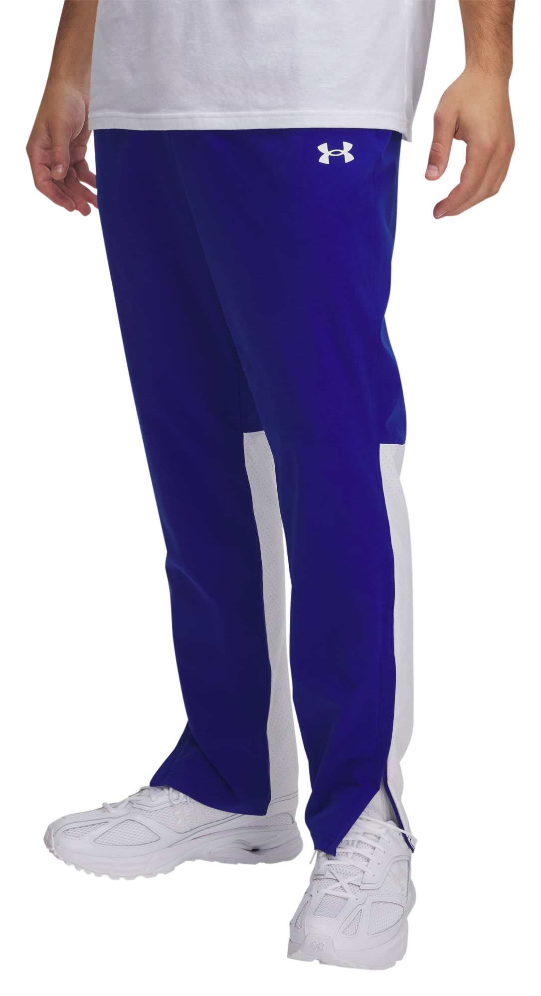 Image of Under Armour Rival Stretch Woven Pants - Royal/White/White