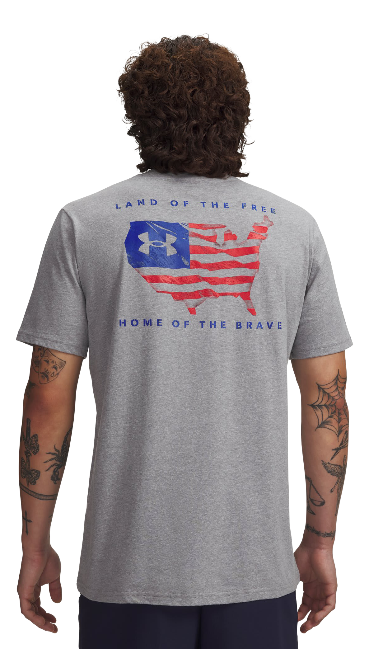 Image of Under Armour Freedom Flag USA Short-Sleeve T-Shirt - Steel Light Heather/Royal