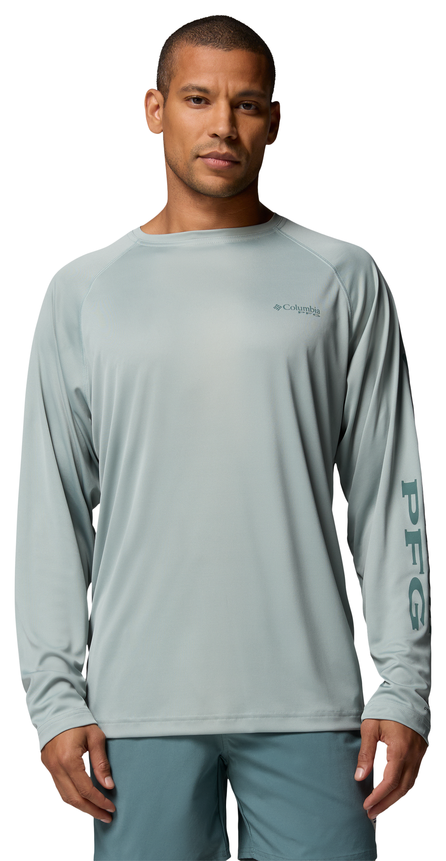 Image of Columbia PFG Terminal Tackle Long-Sleeve T-Shirt - Niagara/Metal Logo