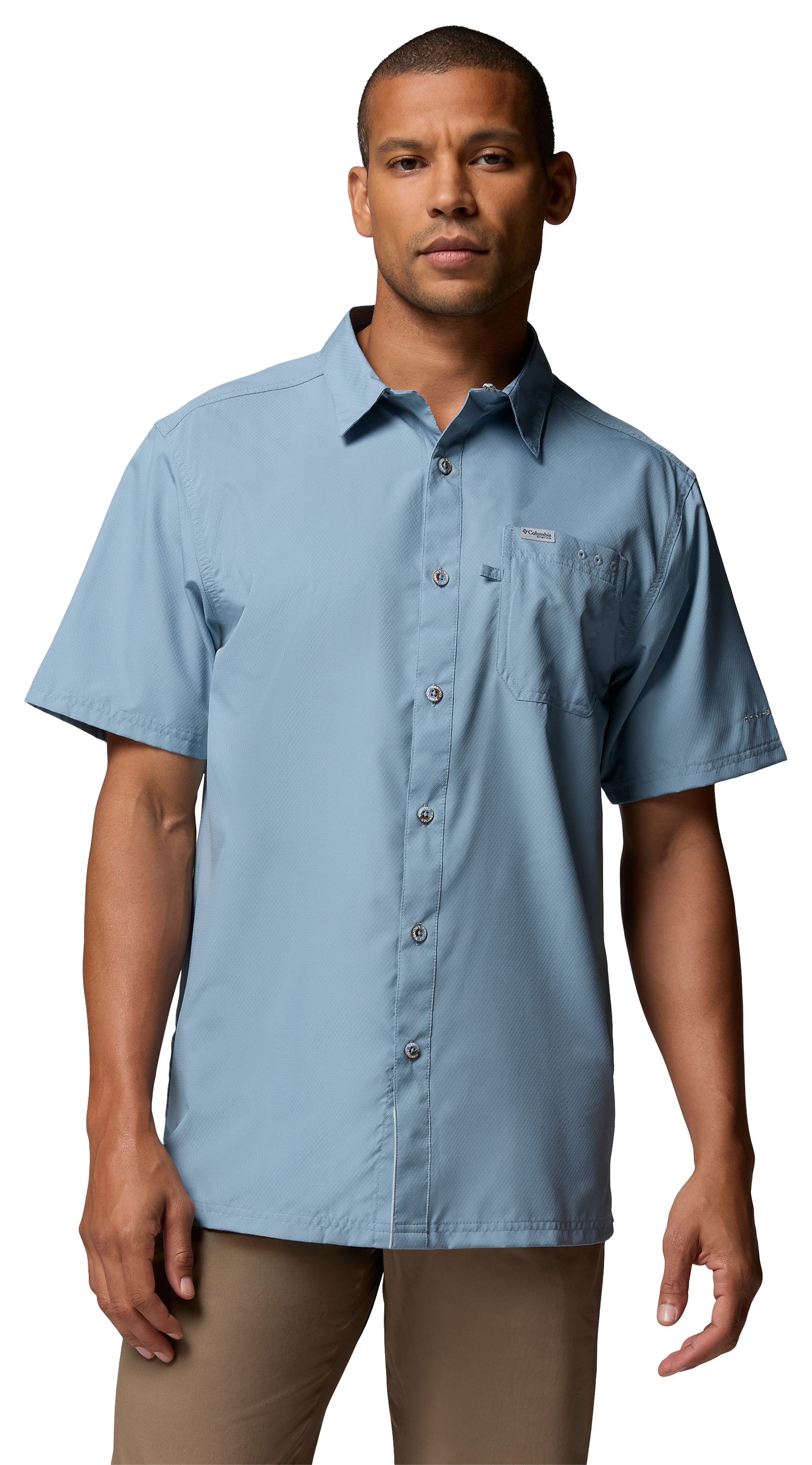 Image of Columbia PFG Slack Tide Camp Short-Sleeve Button-Down Shirt - Dockside Blue