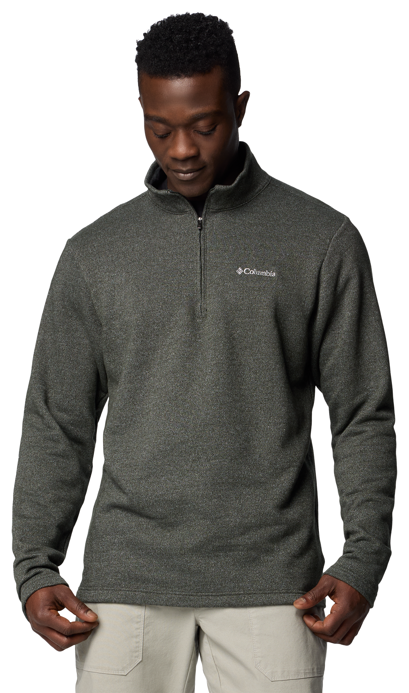 Image of Columbia Great Hart Mountain III Half-Zip Fleece Pullover - Greenscape Heather