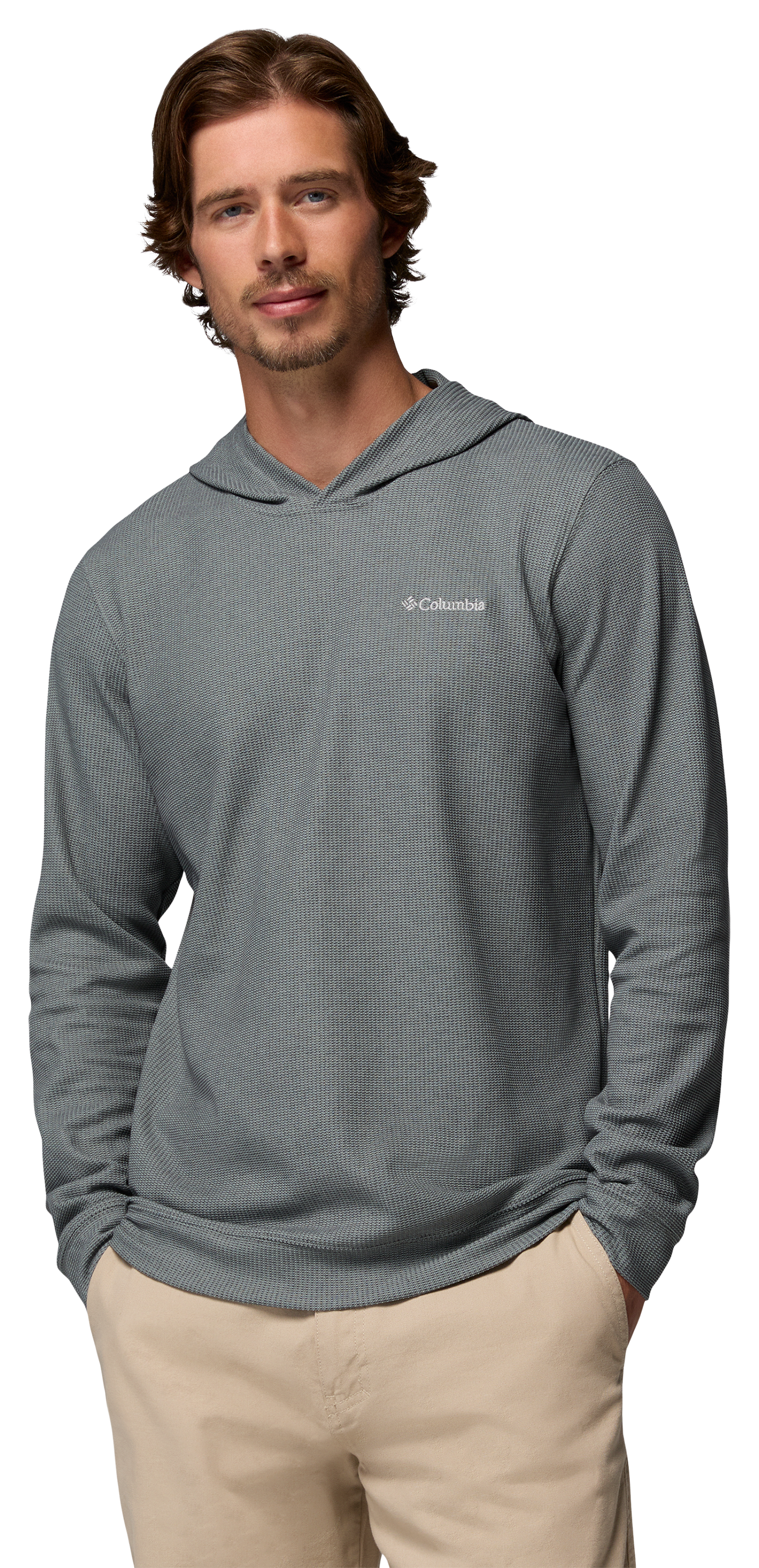 Image of Columbia Pitchstone Knit Hoodie - Sedona Sage Heather