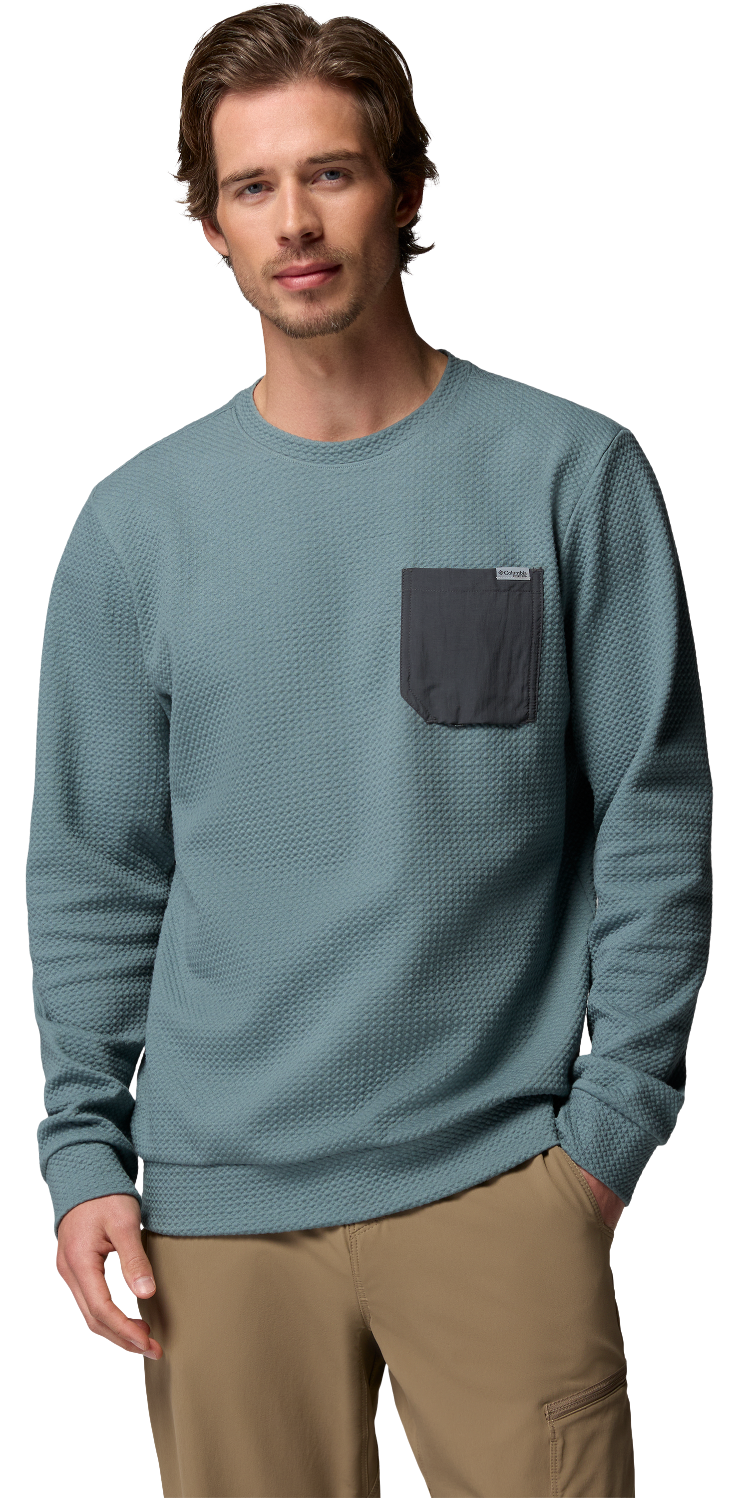 Image of Columbia PFG Uncharted Crew-Neck Long-Sleeve Shirt - Metal/Shark