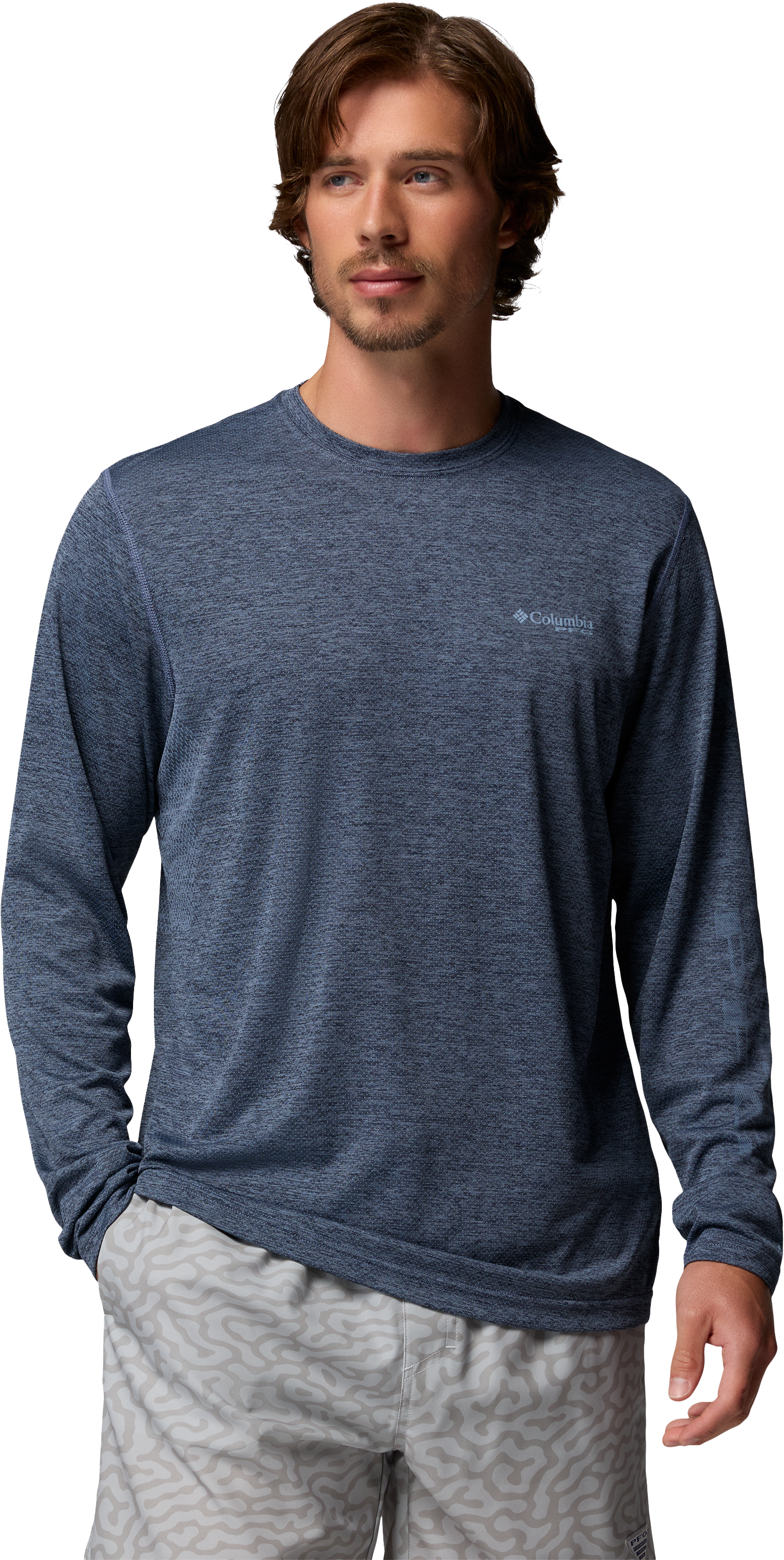 Image of Columbia PFG Terminal Tech Long-Sleeve Shirt - Collegiate Navy