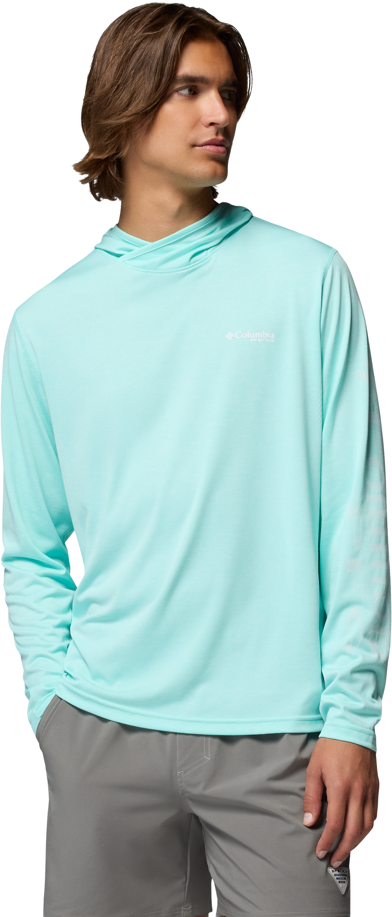 Image of Columbia PFG Terminal Tech Hoodie - Gulf Stream