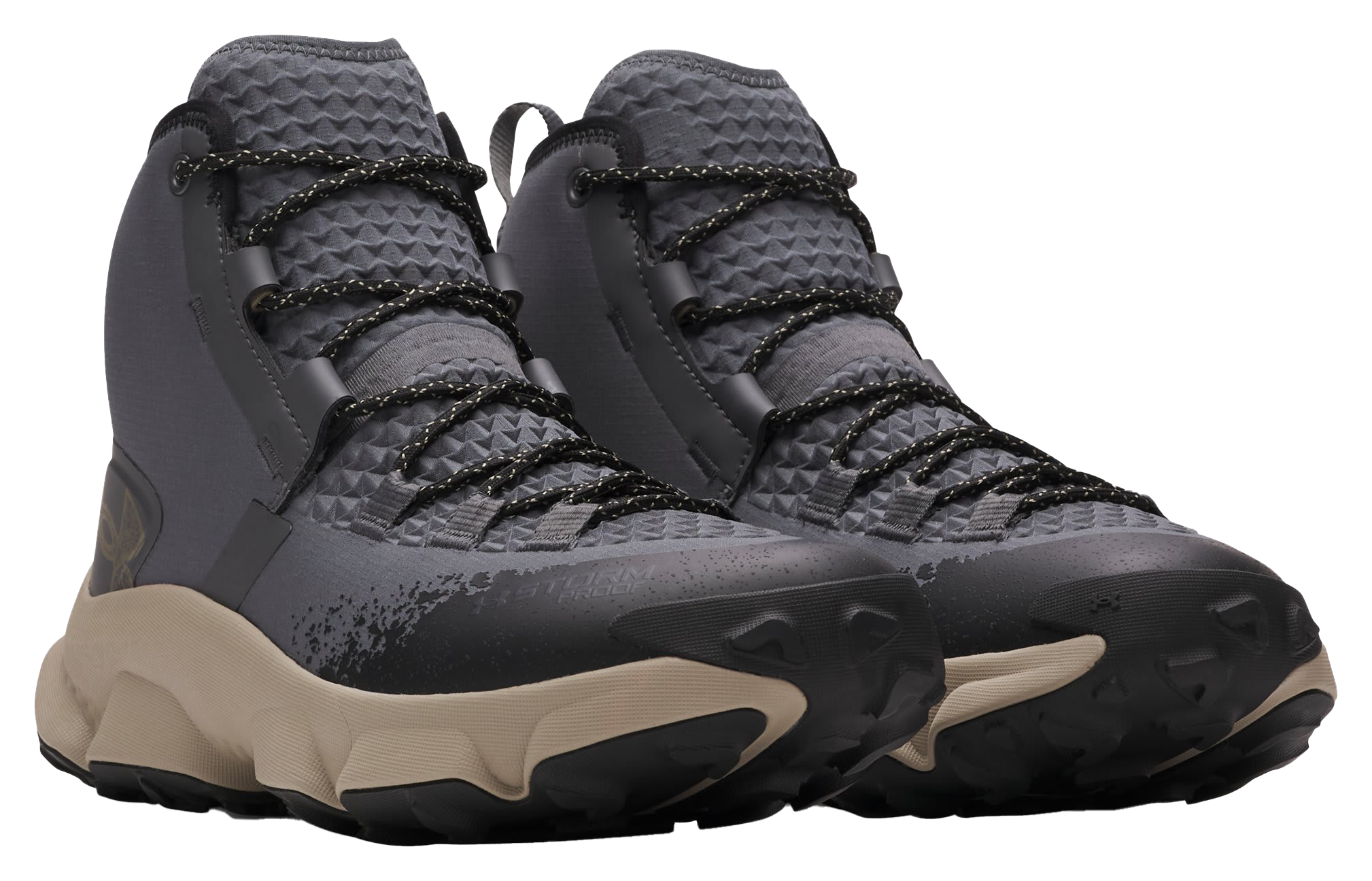 Image of Under Armour Expanse Mid Waterproof Trail Running Boots for Men - Castlerock/City Khaki/Bayou