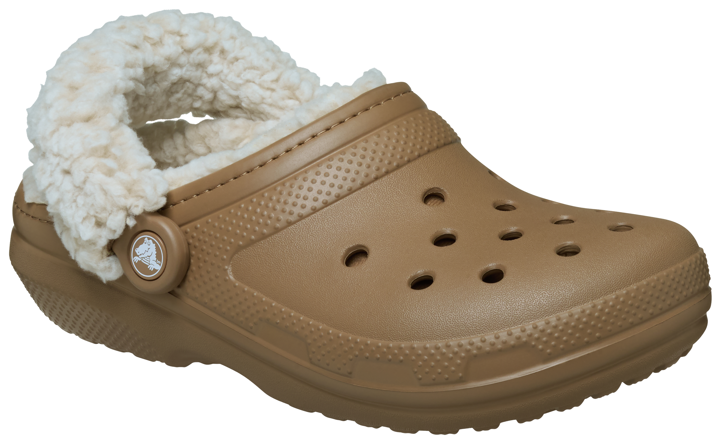 Image of Crocs Classic Fleece-Lined Clogs for Women - Sepia