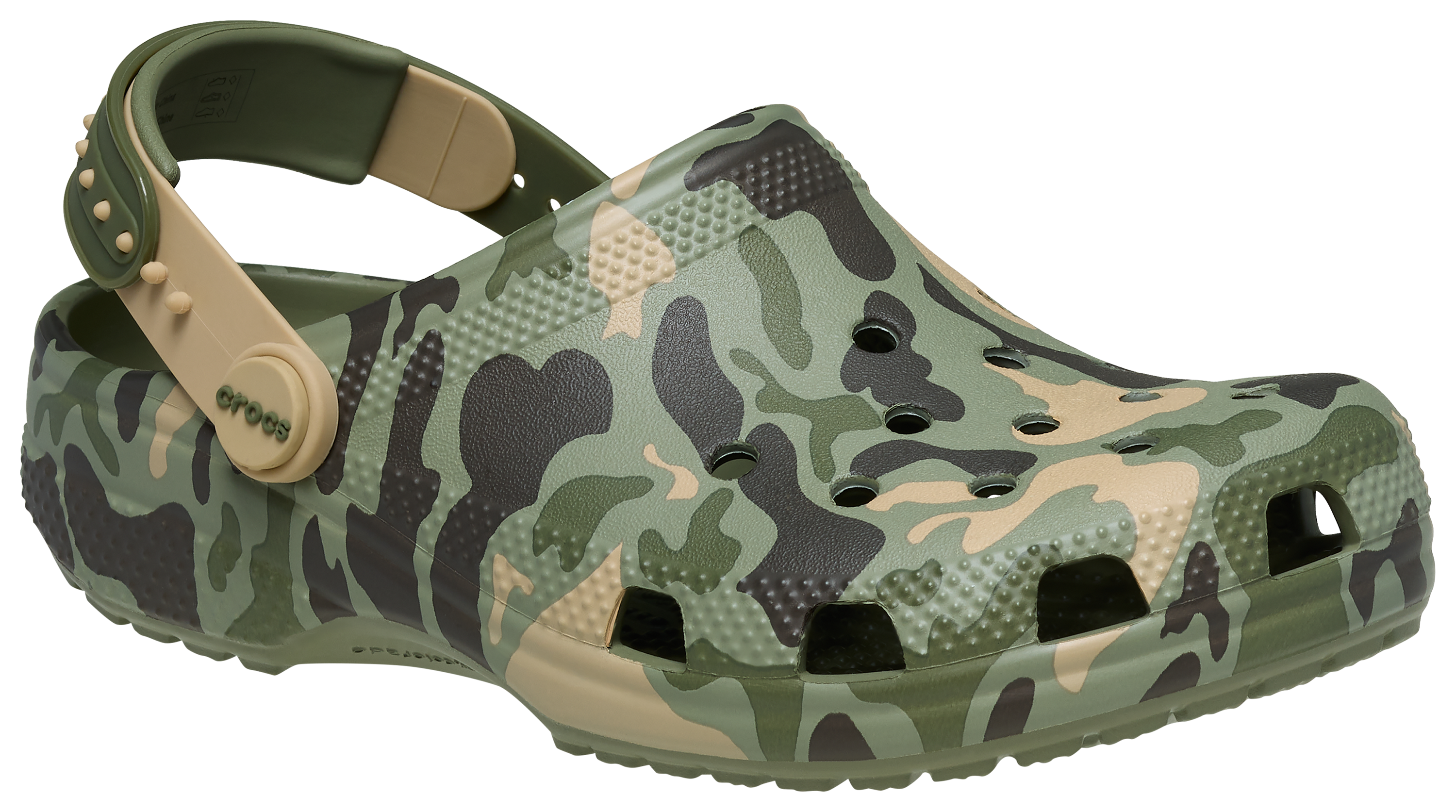 Image of Crocs Classic Snap Backstrap Clogs for Kids - Cargo/Multi