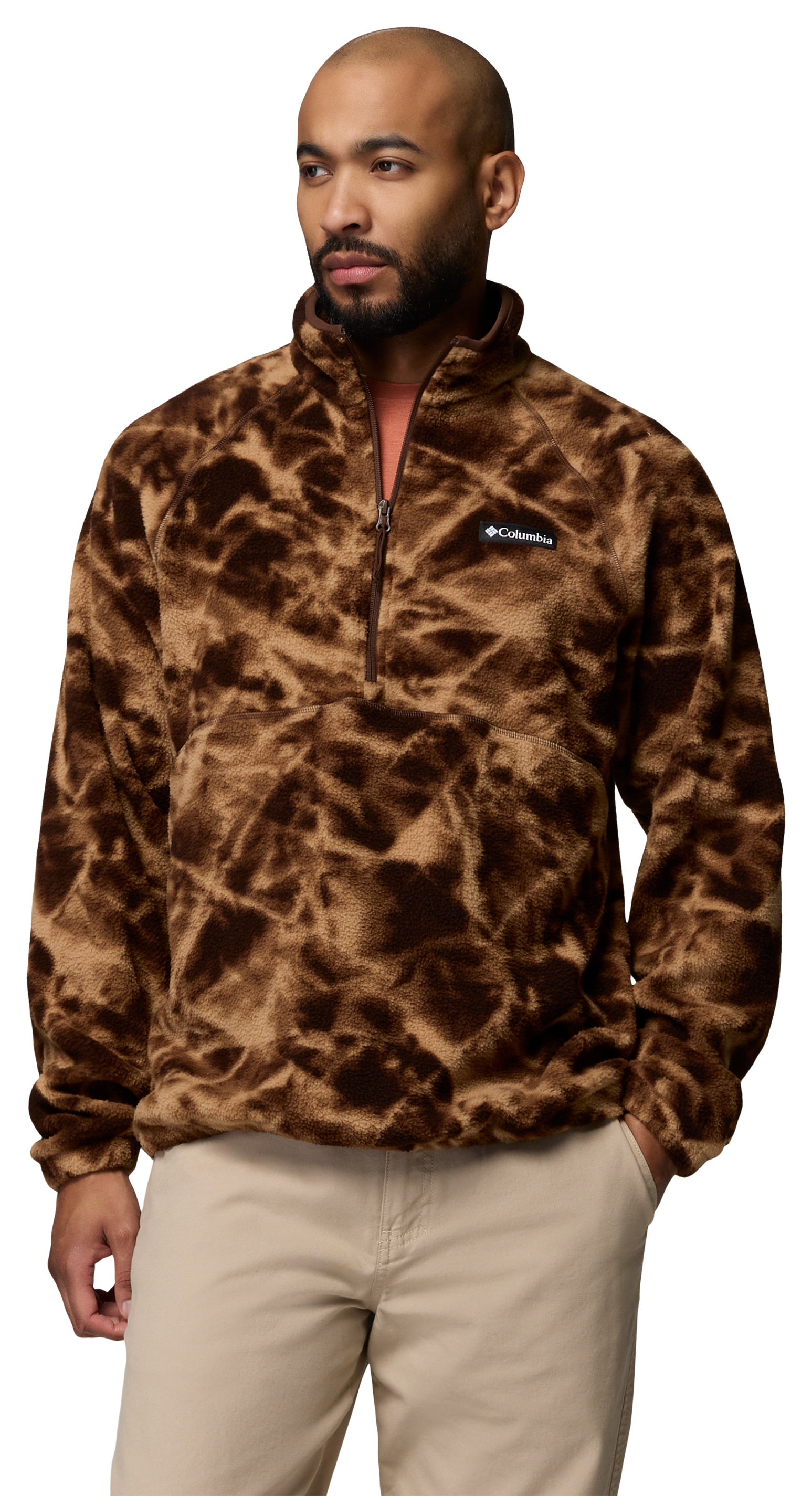Columbia Columbia Timber Crest Print Fleece Pullover - Tobacco/Icypeaks - $60.00 at Bass Pro Shops