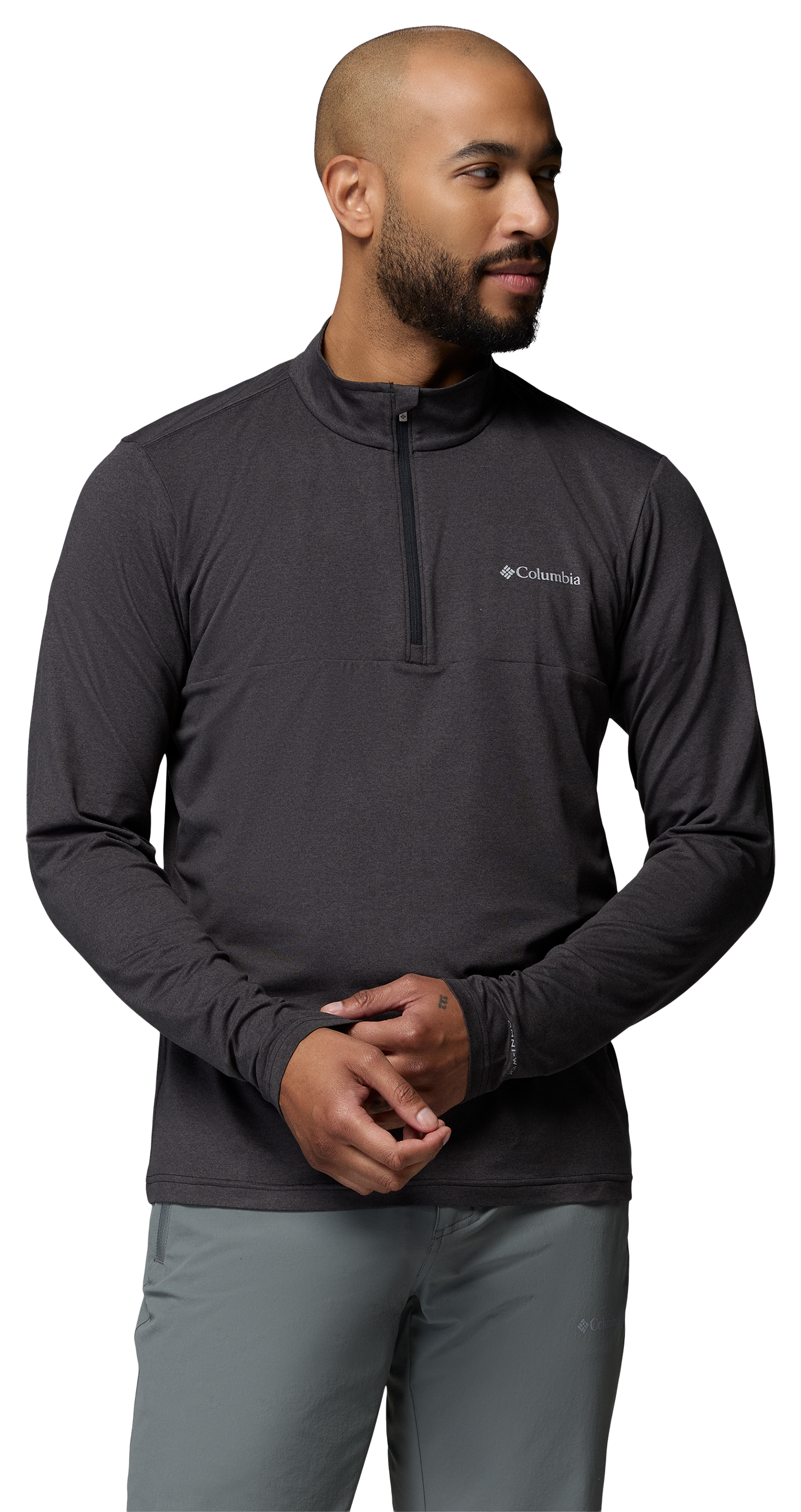 Image of Columbia Parsons Point Quarter-Zip Pullover - Black Heather