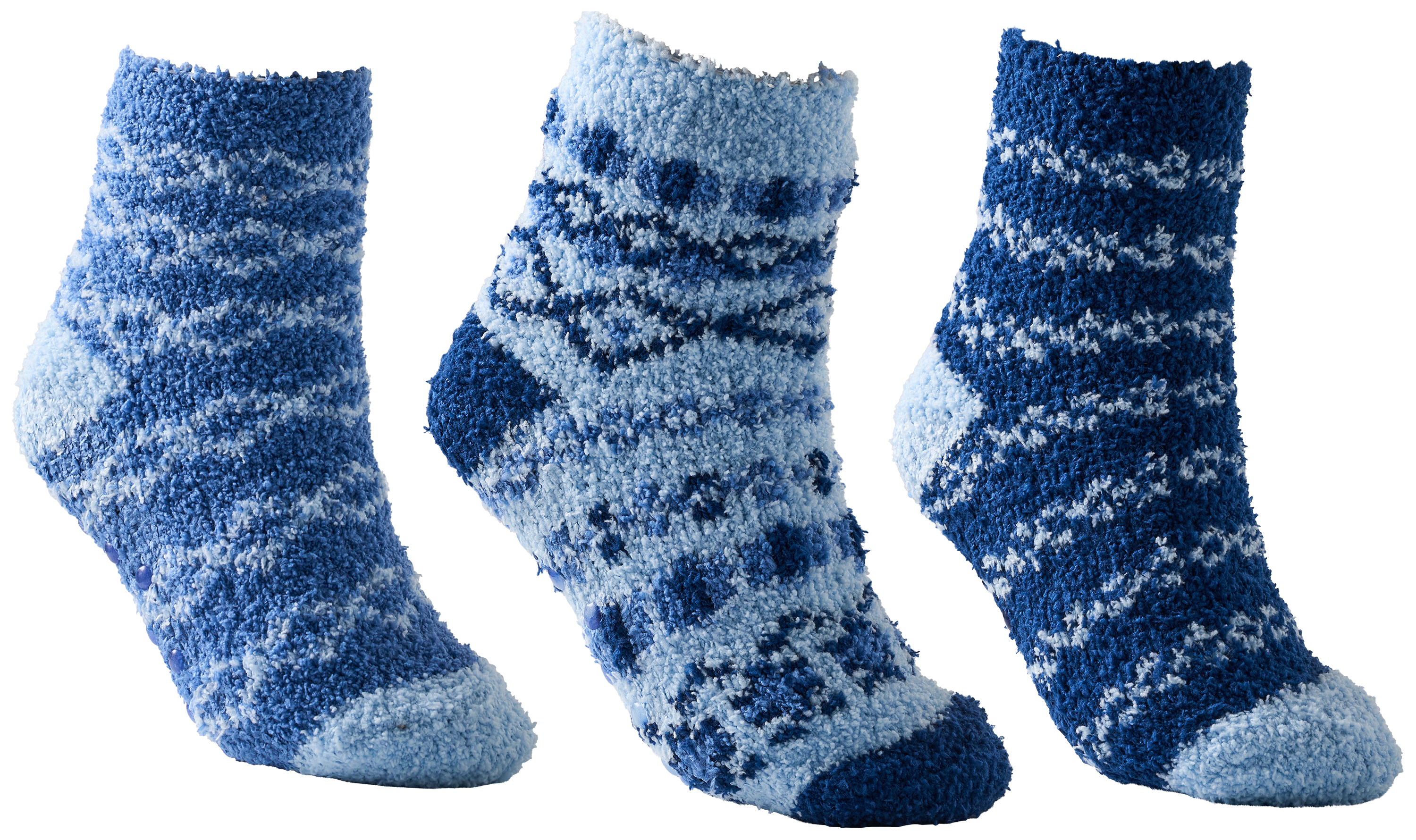 Image of Natural Reflections Softlash Quarter Socks 3-Pair Pack for Women - Blue