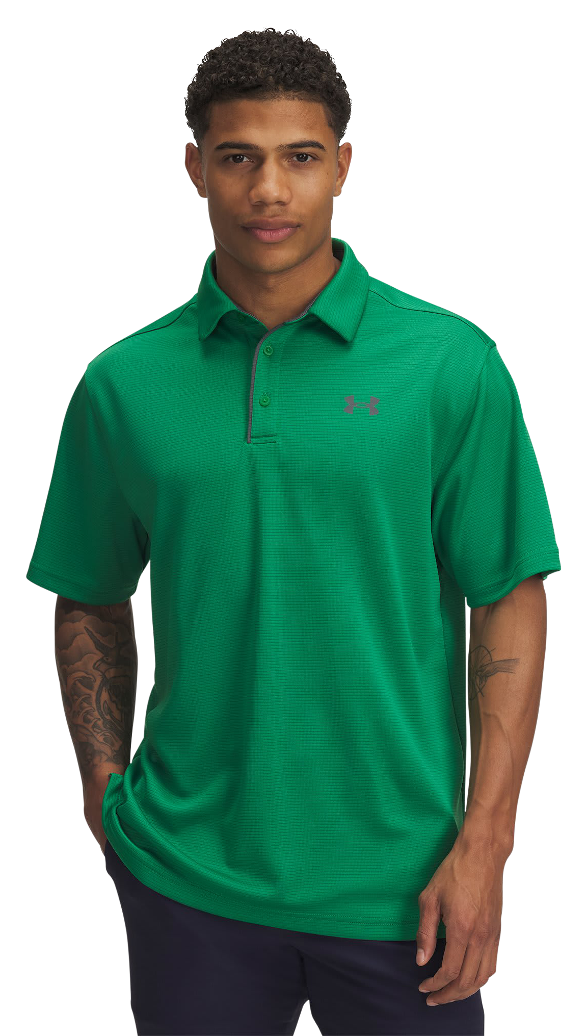 Image of Under Armour Tech Short-Sleeve Polo - Team Kelly Green/Pitch Gray