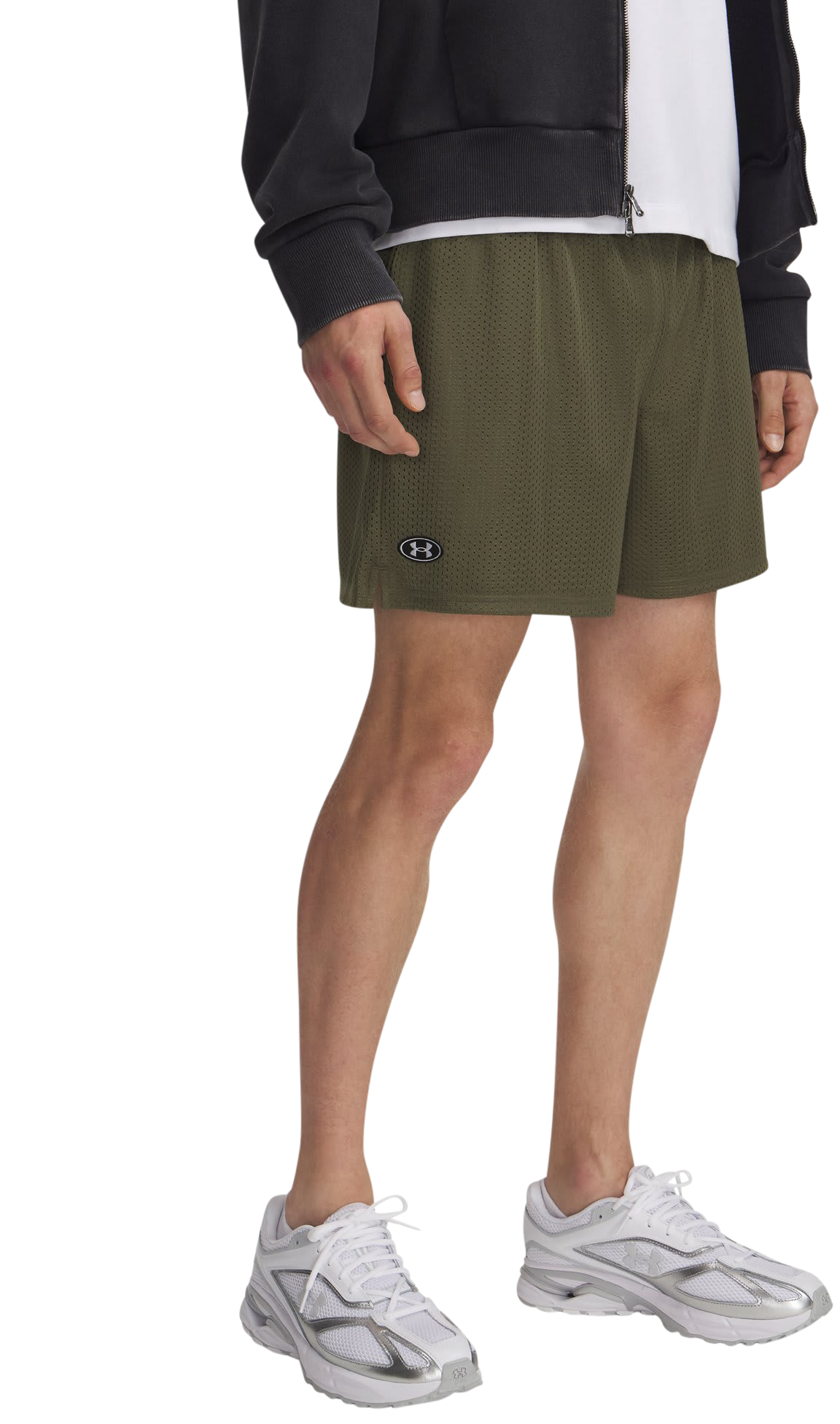 Image of Under Armour Icon Mesh Shorts - Marine OD Green/White