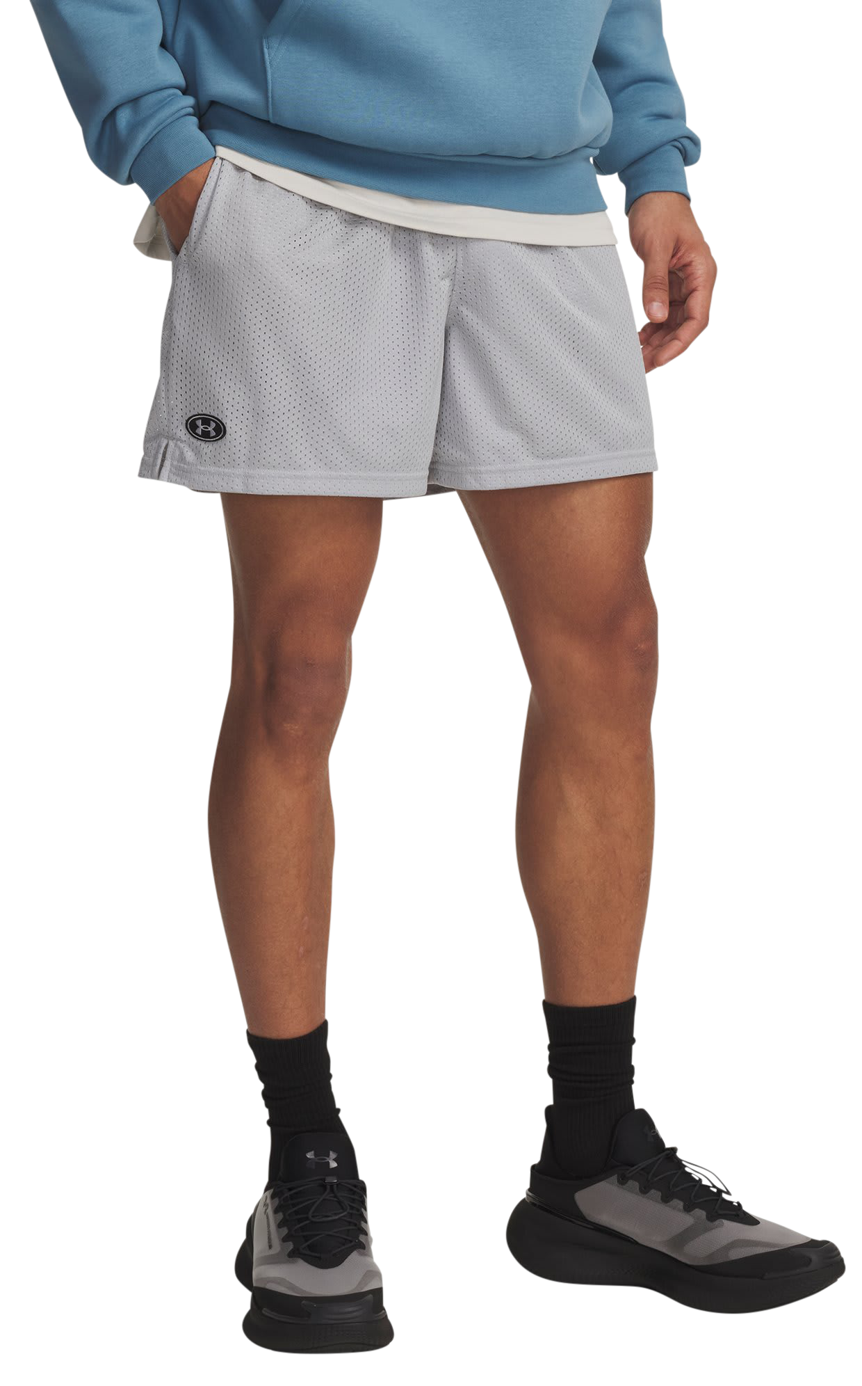 Image of Under Armour Icon Mesh Shorts - Mod Gray/White