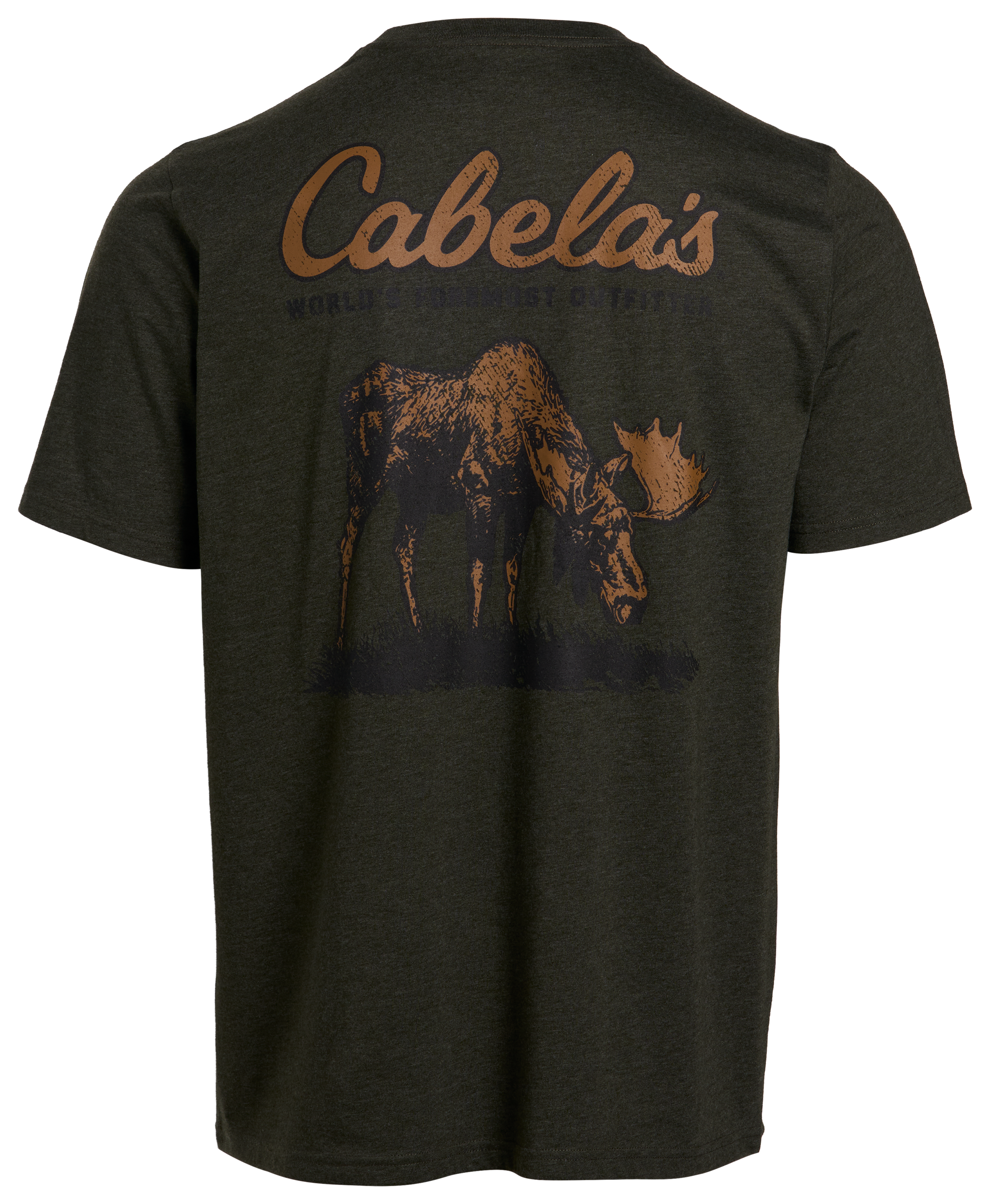 Image of Cabela's Moose Logo Short-Sleeve T-Shirt - Olive Heather