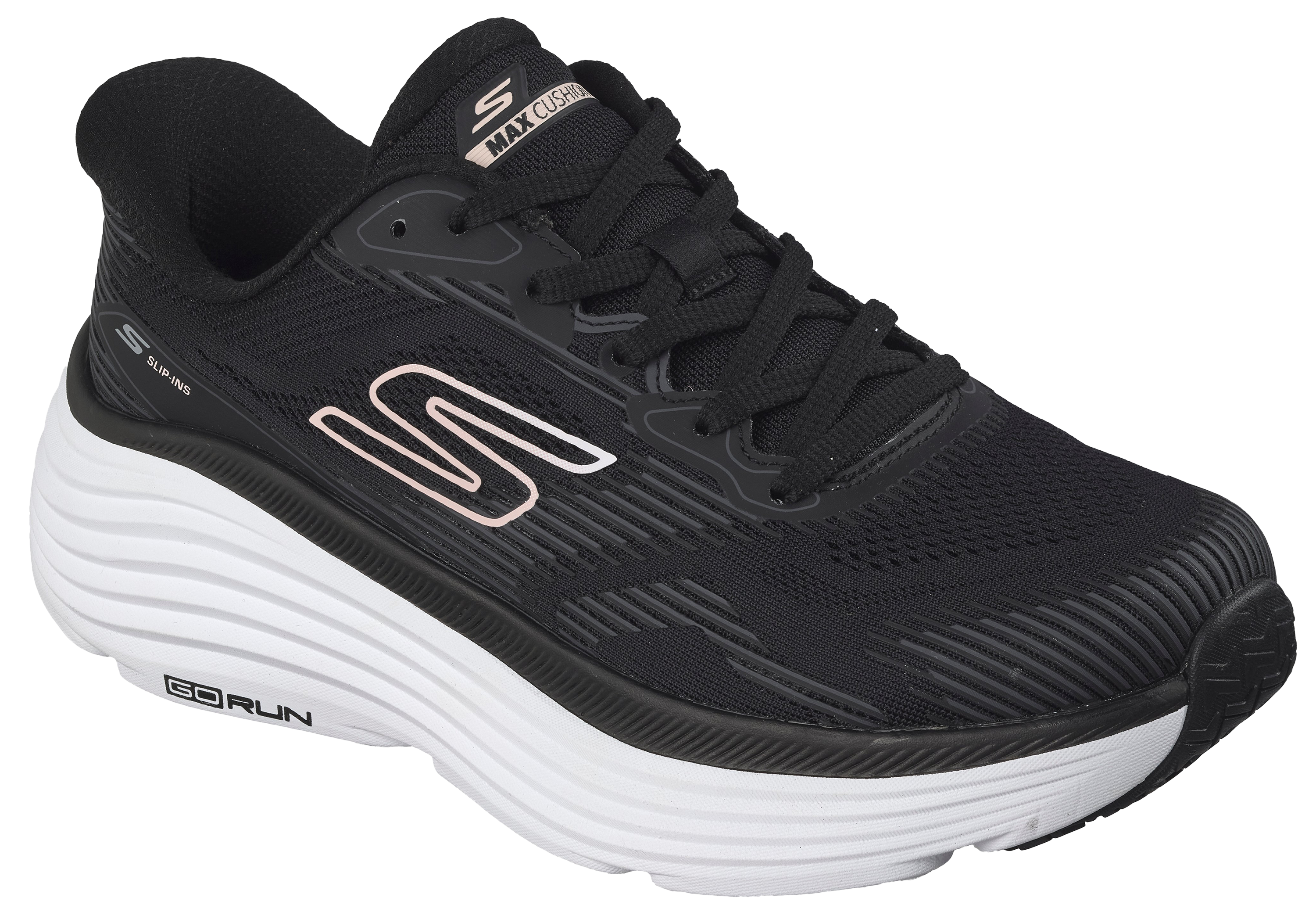 Image of Skechers Slip-Ins Max Cushioning Endeavour Shoes for Women - Black/White