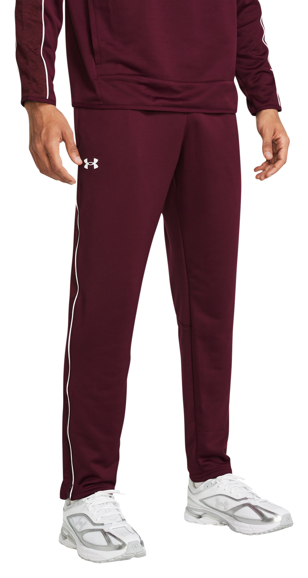 Image of Under Armour Command Warm-Up Pants - Maroon/White