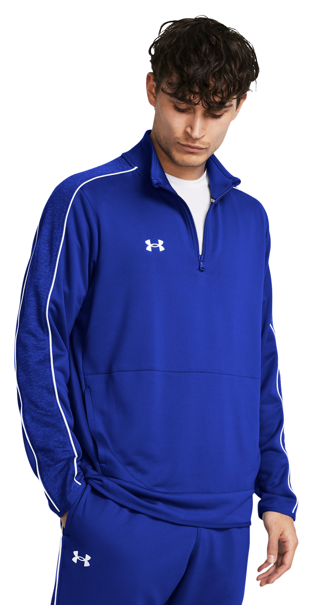 Image of Under Armour Command Warm-Up Quarter-Zip Jacket - Team Royal/White