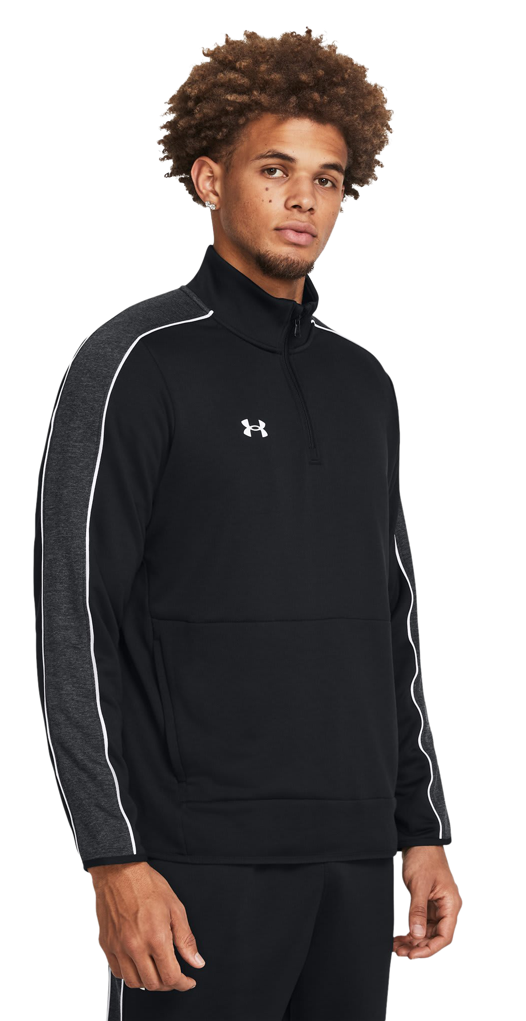 Image of Under Armour Command Warm-Up Quarter-Zip Jacket - Black/White