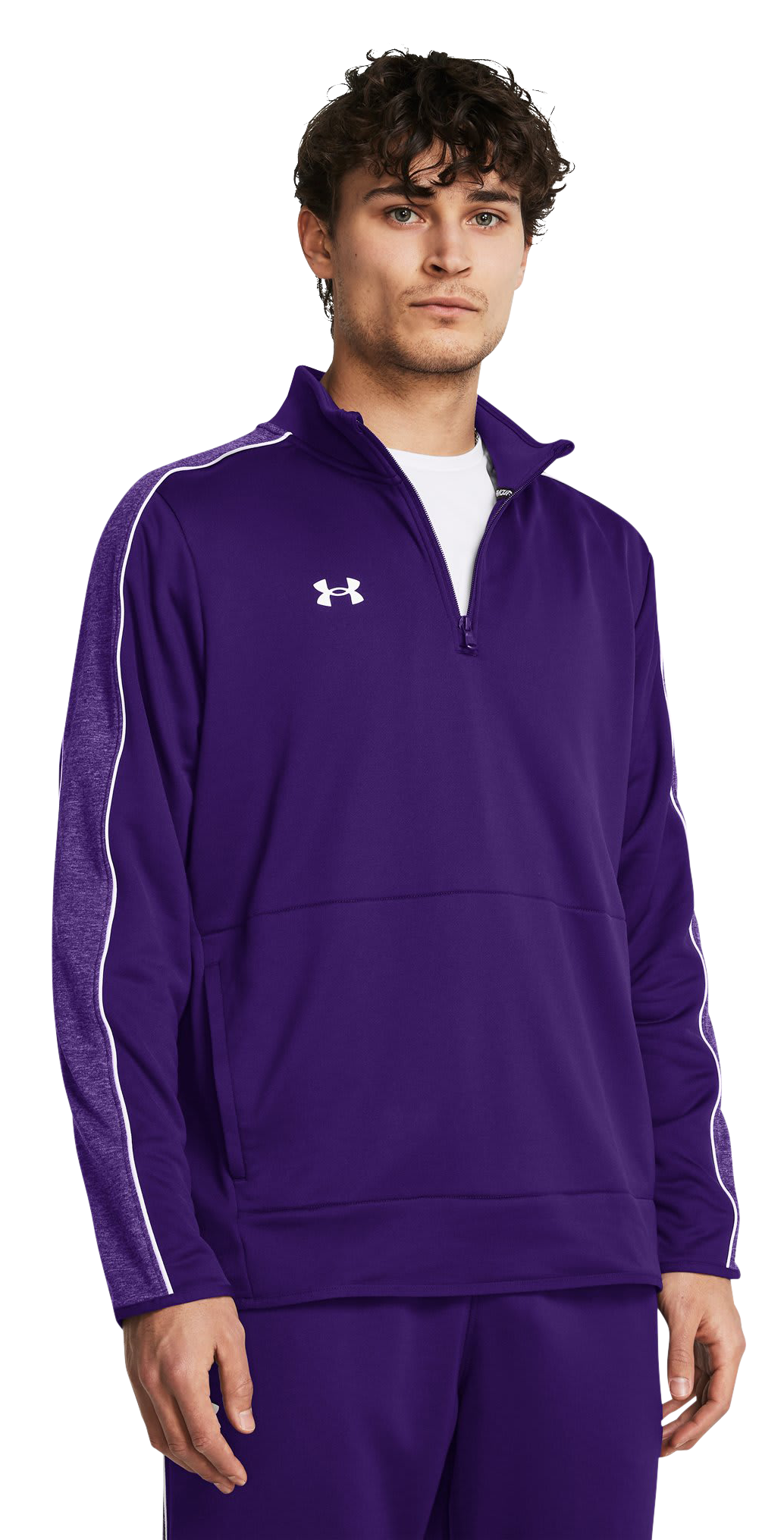 Image of Under Armour Command Warm-Up Quarter-Zip Jacket - Purple/White