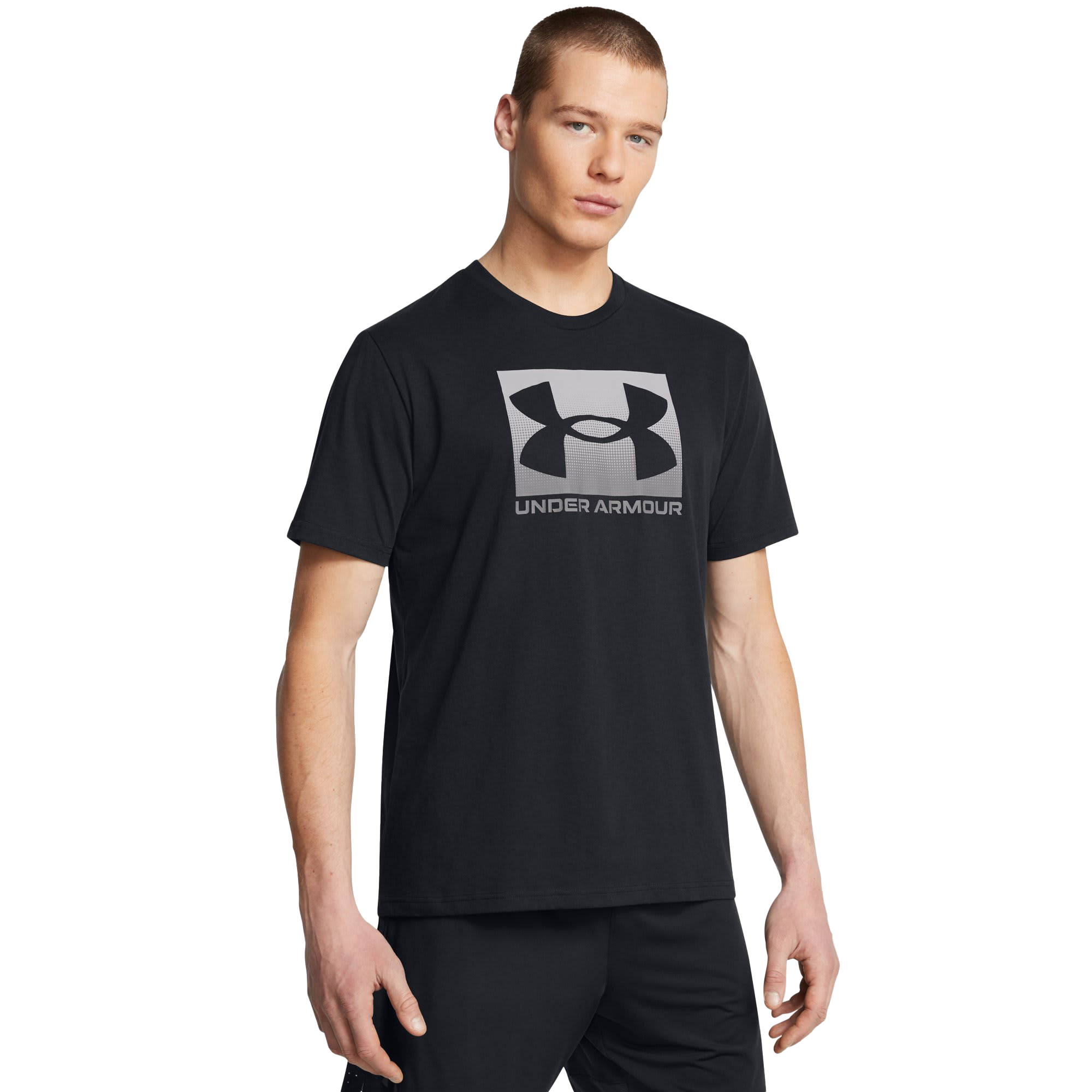 Image of Under Armour Boxed Sports Short-Sleeve Shirt - Black/Graphite