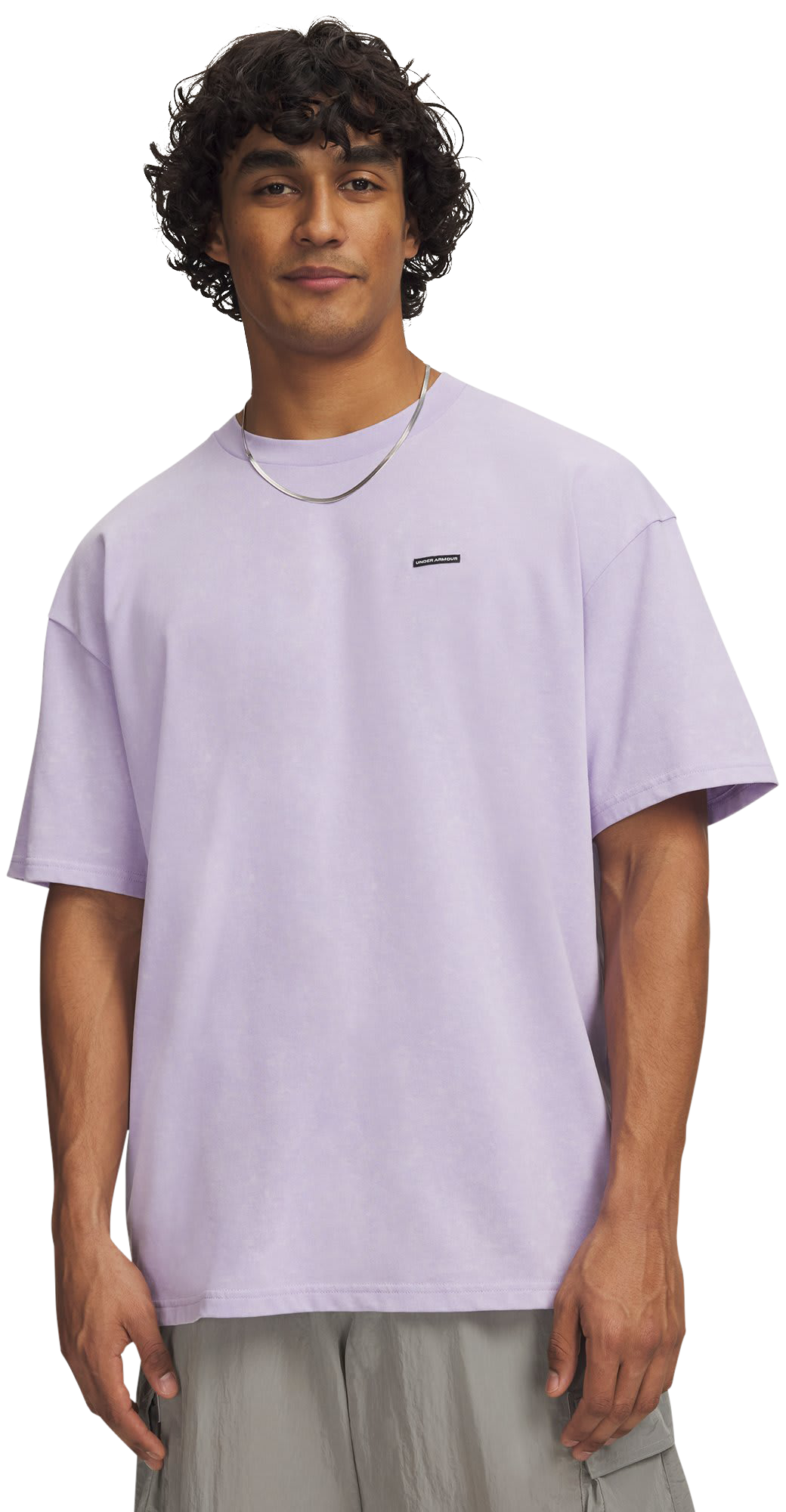 Image of Under Armour Heavyweight Logo Wash Short-Sleeve T-Shirt - Purple Crest/Purple Crest