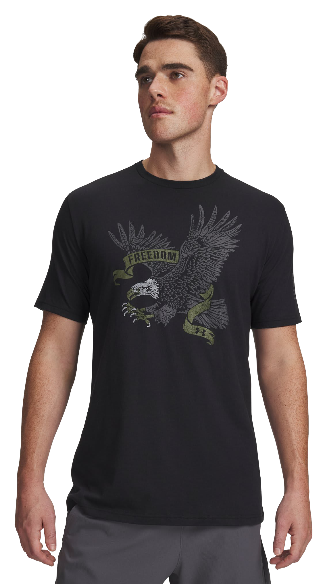 Image of Under Armour Freedom Eagle Short-Sleeve T-Shirt - Black/Castlerock
