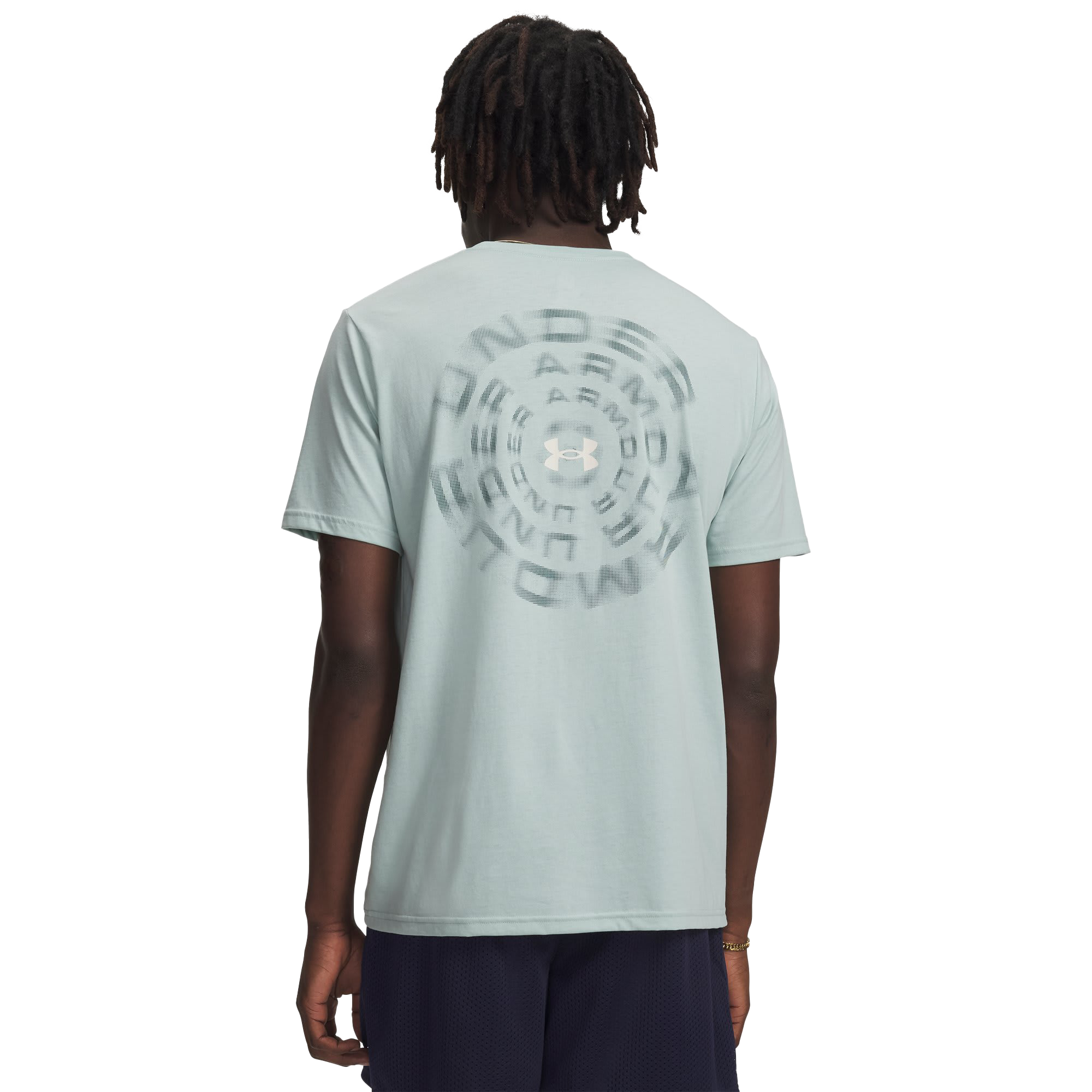 Image of Under Armour Blur Wordmark Short-Sleeve T-Shirt - Enamel Blue/Stone