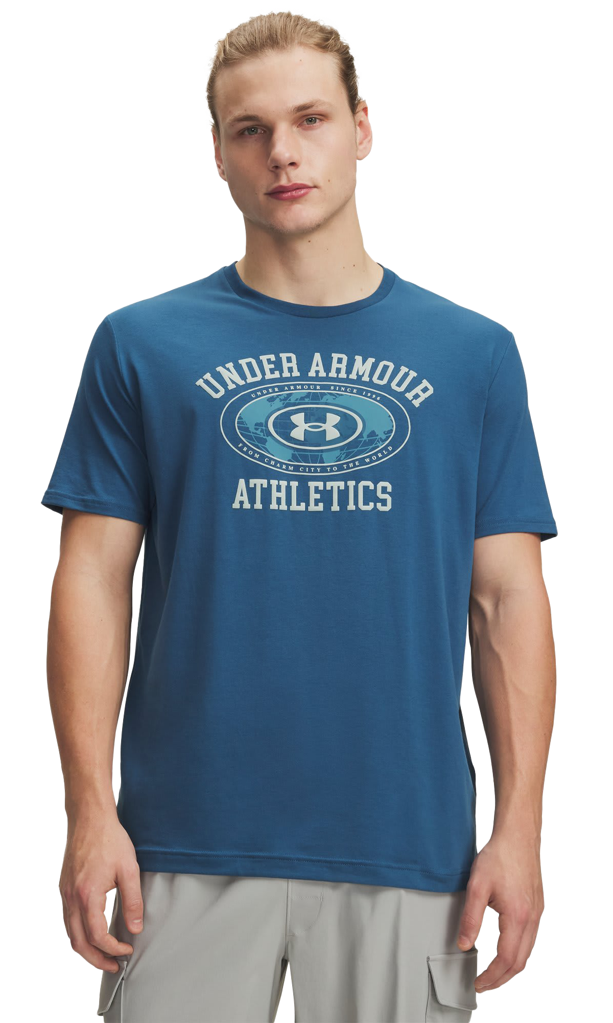 Image of Under Armour Globe Short-Sleeve T-Shirt - Wham Blue/Atlas Green