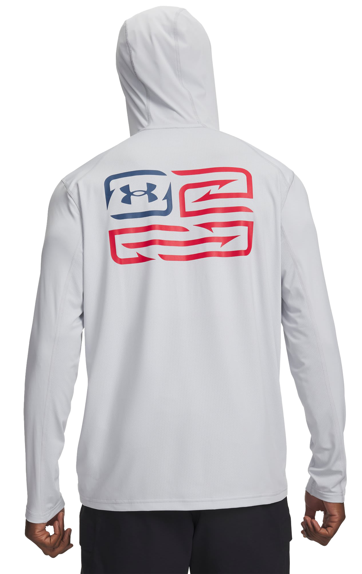 Image of Under Armour Fish Pro Freedom Hoodie - Halo Gray/Wham Blue