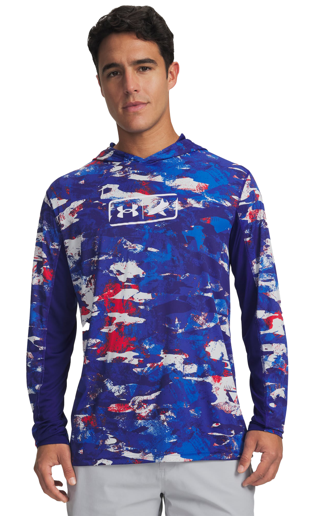 Image of Under Armour BlacktipH Fish Pro Camo Hoodie - Caspian/White