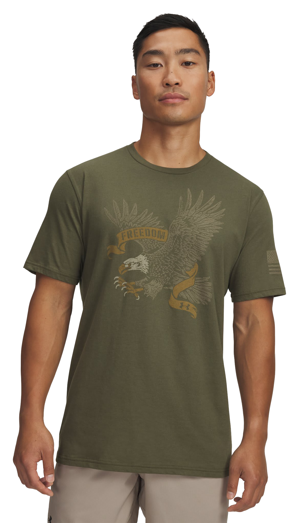 Image of Under Armour Freedom Eagle Short-Sleeve T-Shirt - Marine OD Green/Federal Tan