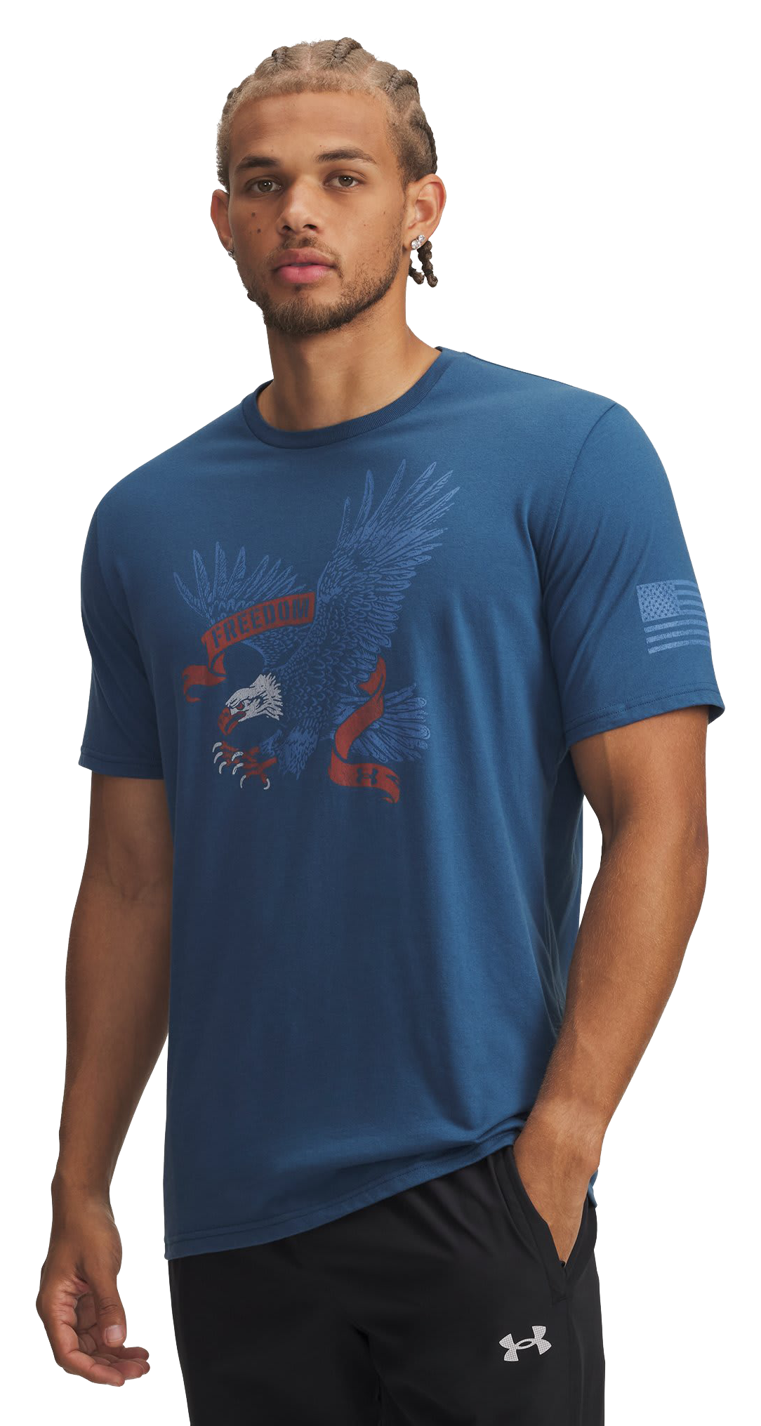 Image of Under Armour Freedom Eagle Short-Sleeve T-Shirt - Wham Blue/Wham Blue