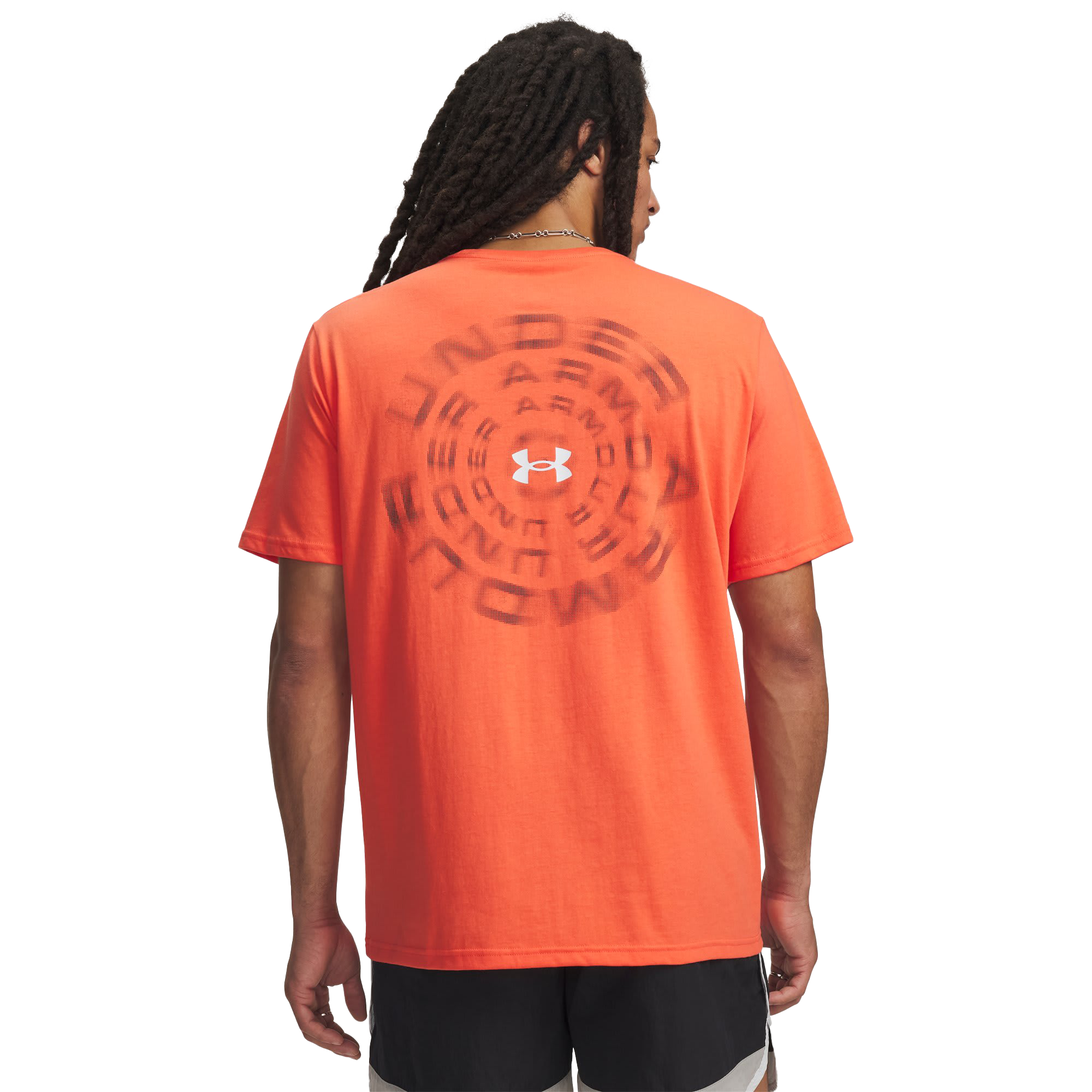 Image of Under Armour Blur Wordmark Short-Sleeve T-Shirt - Venom Red/White