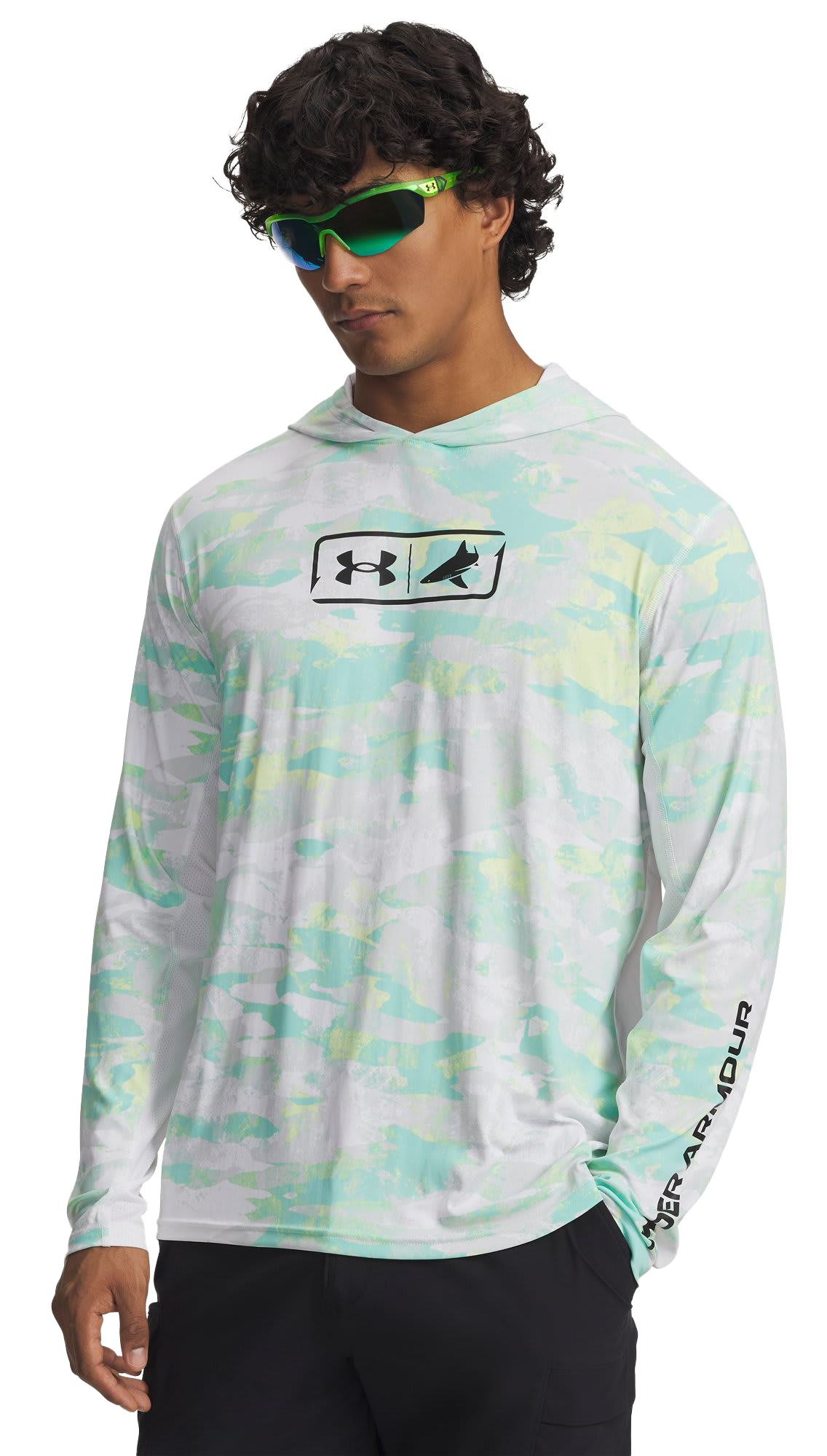 Image of Under Armour BlacktipH Fish Pro Camo Hoodie - White/Black