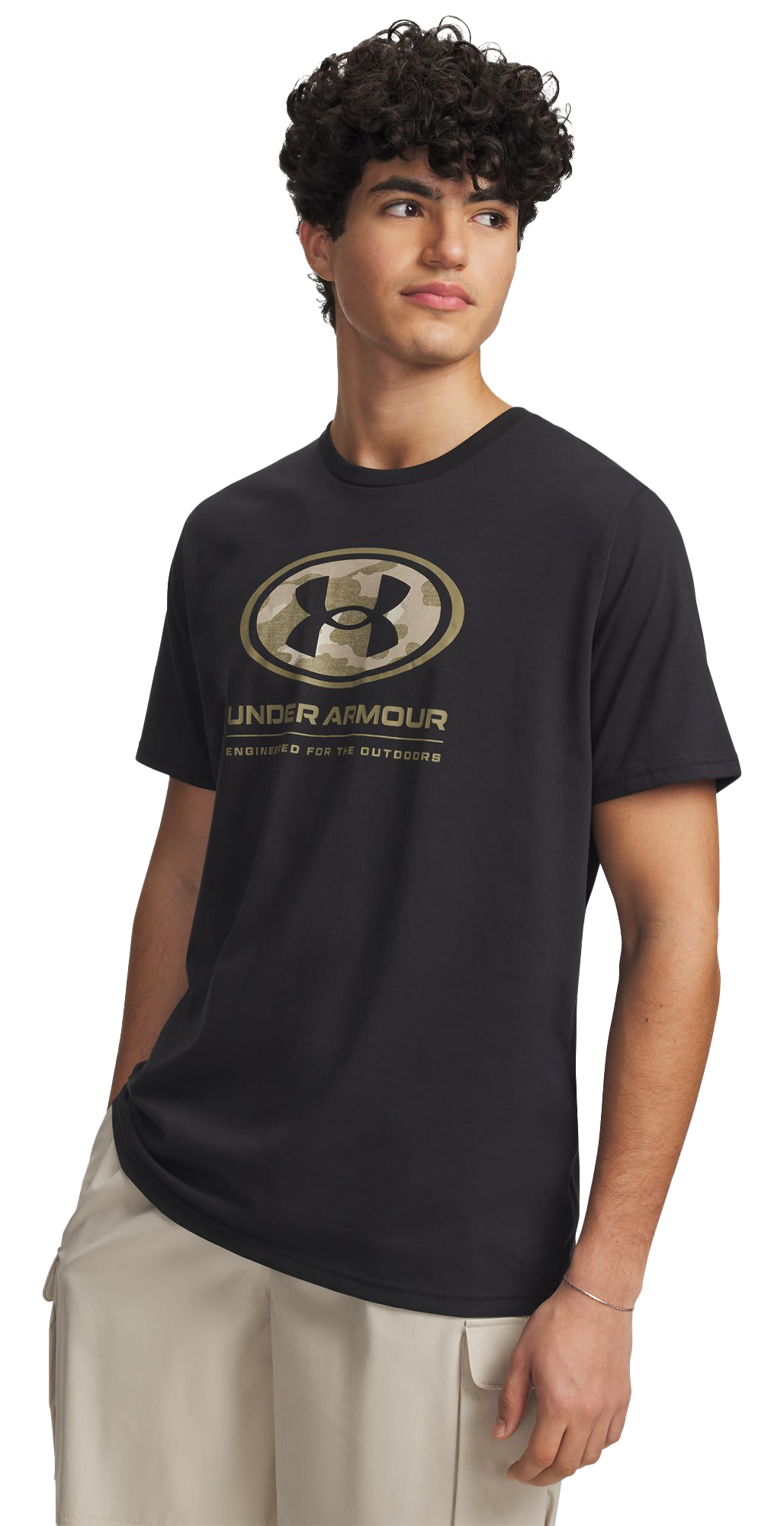 Image of Under Armour Lockertag Photo Fill Short-Sleeve T-Shirt - Black/City Khaki