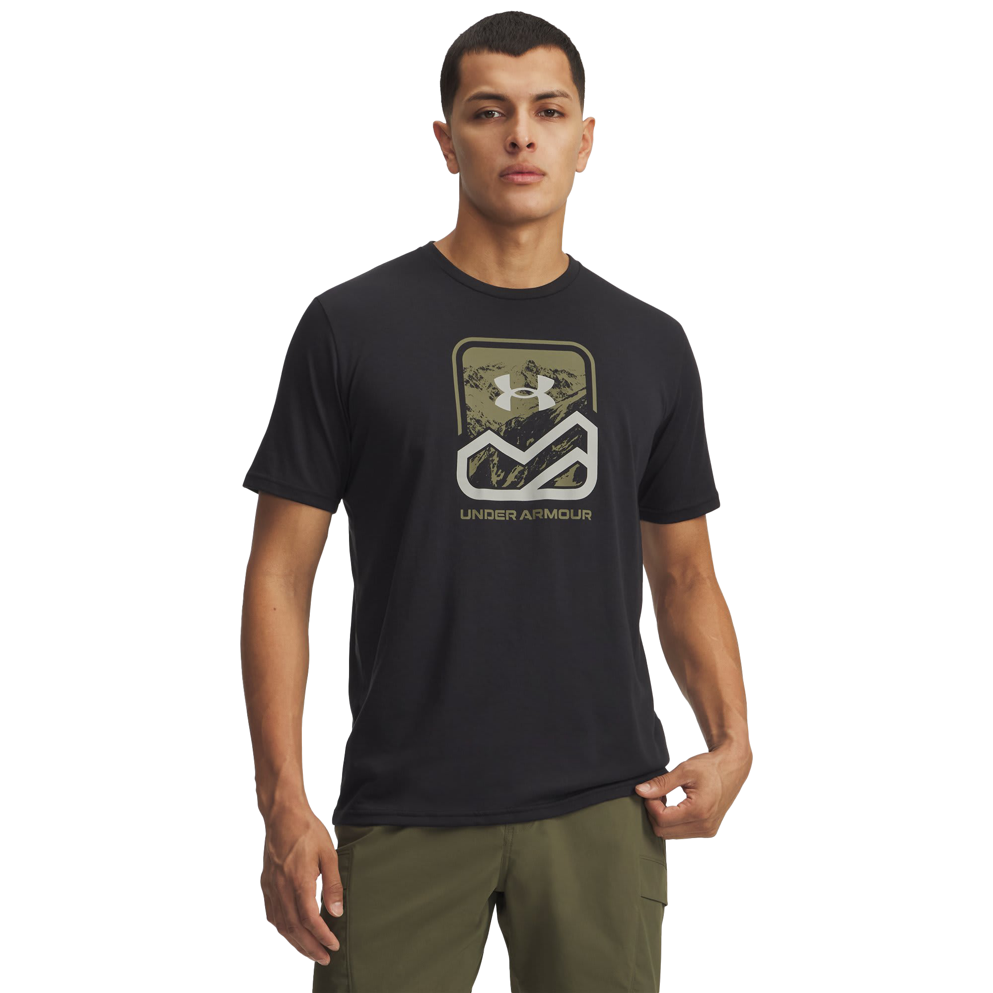 Image of Under Armour Outdoor Mountain Box Short-Sleeve T-Shirt - Black/Titanium