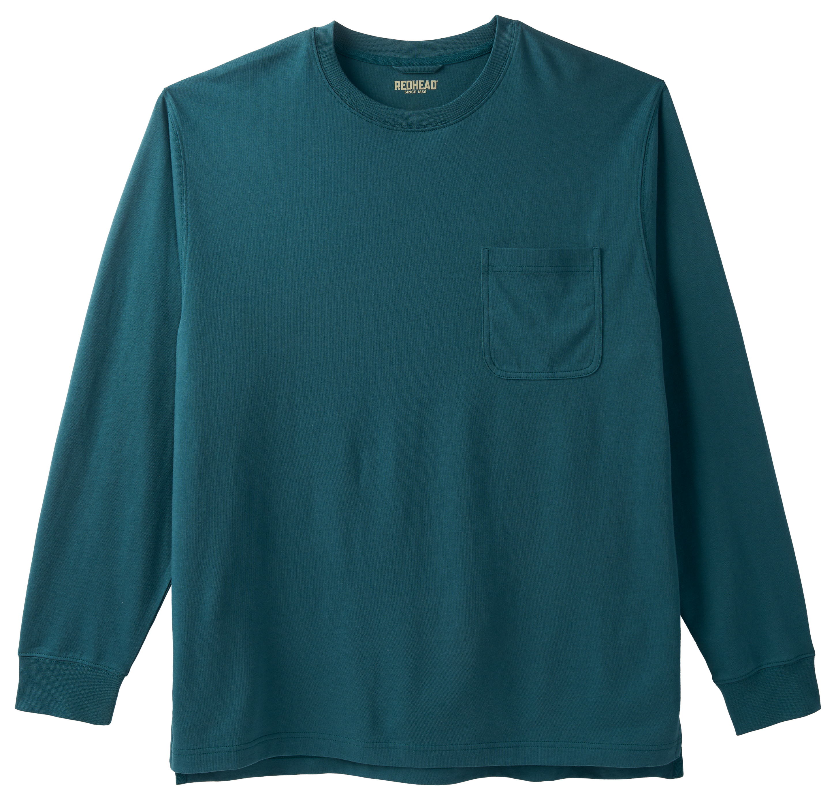 Image of RedHead Crew Neck Long-Sleeve Pocket T-Shirt - Deep Sea
