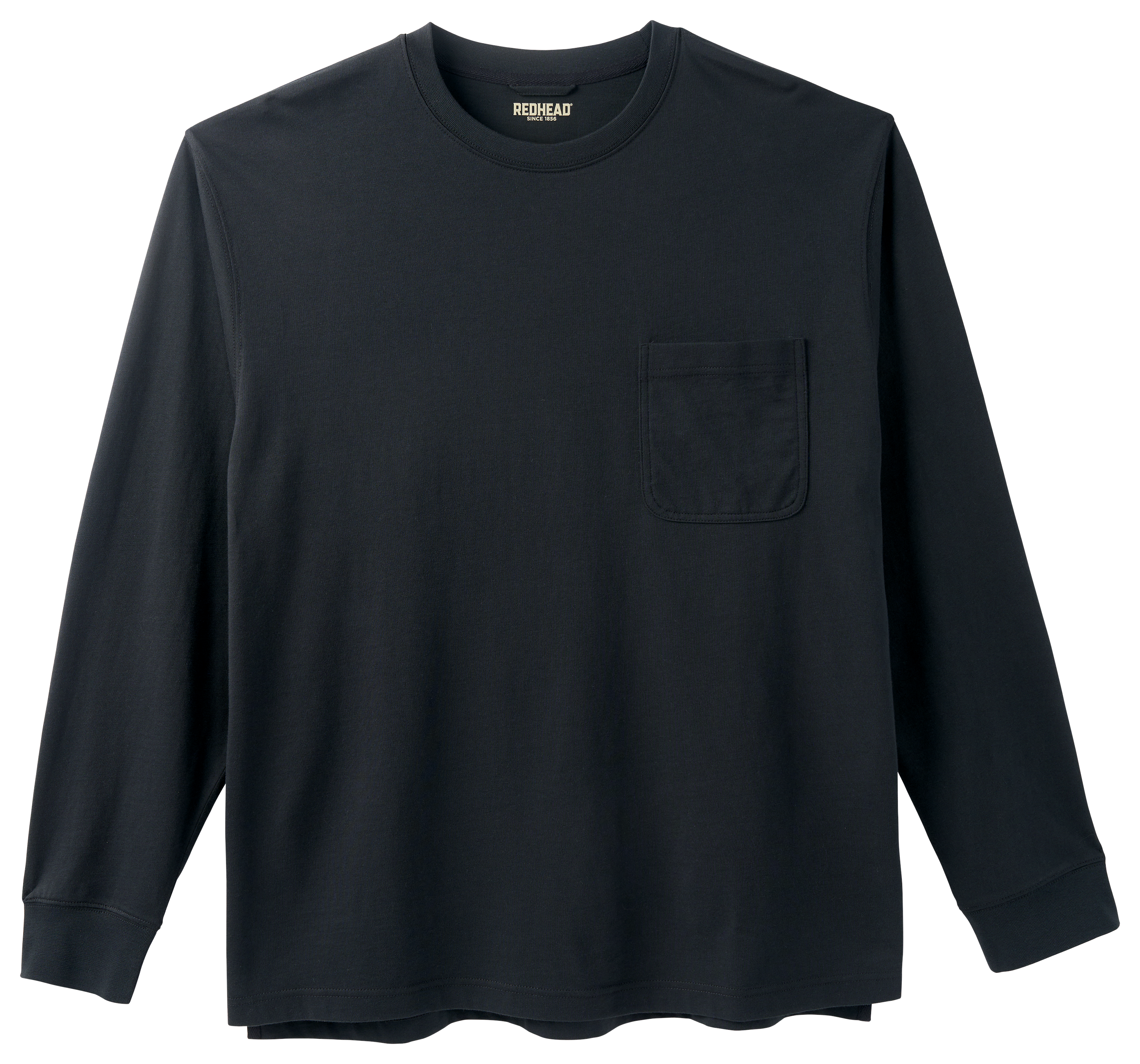 Image of RedHead Crew Neck Long-Sleeve Pocket T-Shirt - Black