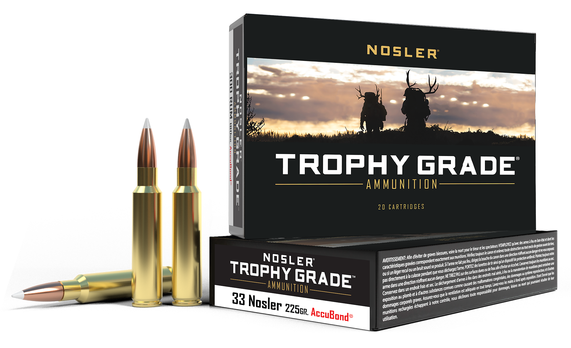 Nosler Trophy Grade Centerfire Rifle Ammo - .33 Nosler