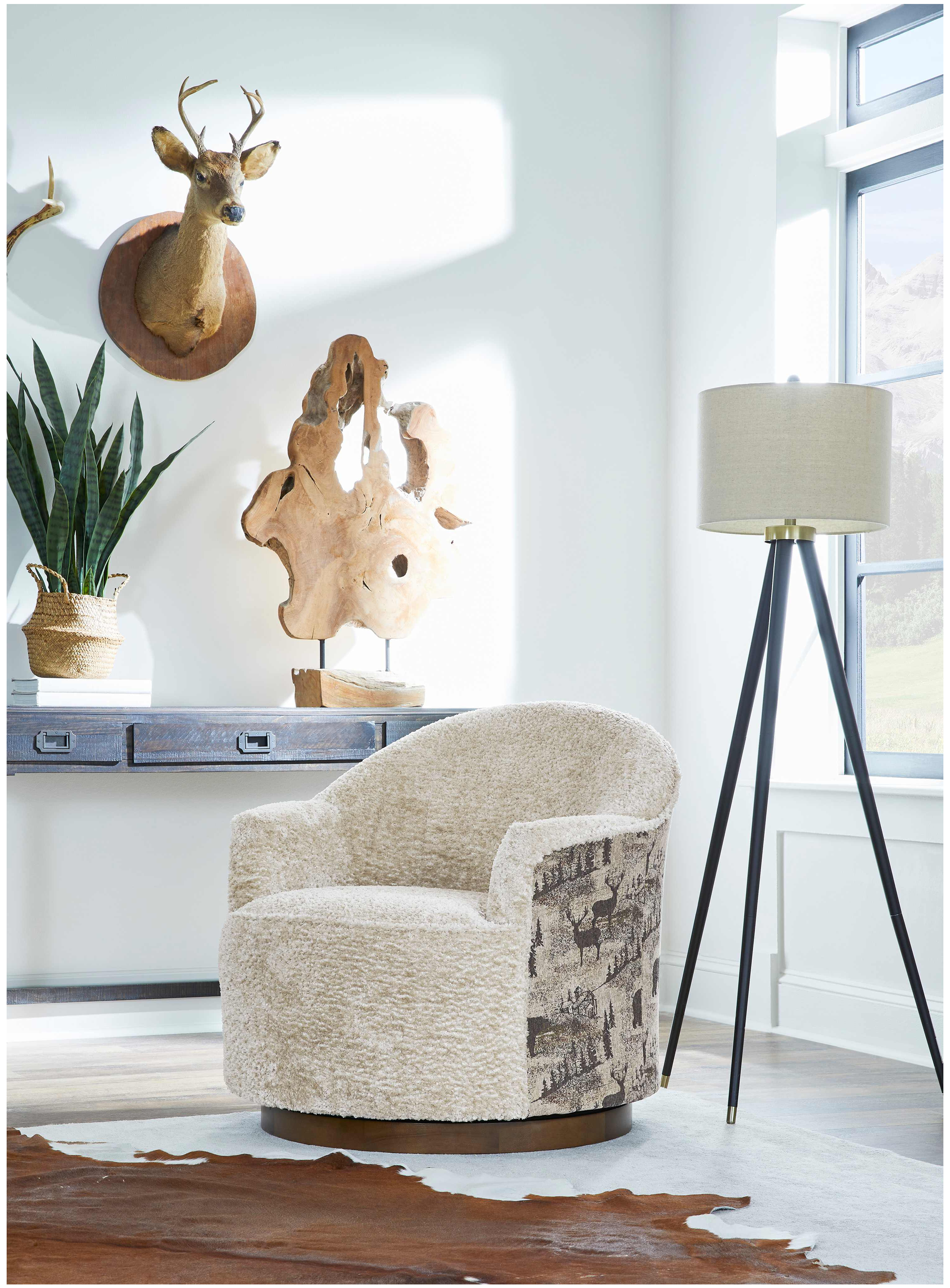 Image of Best Home Furnishings Field & Stream Collection April Nature Scene Swivel Chair