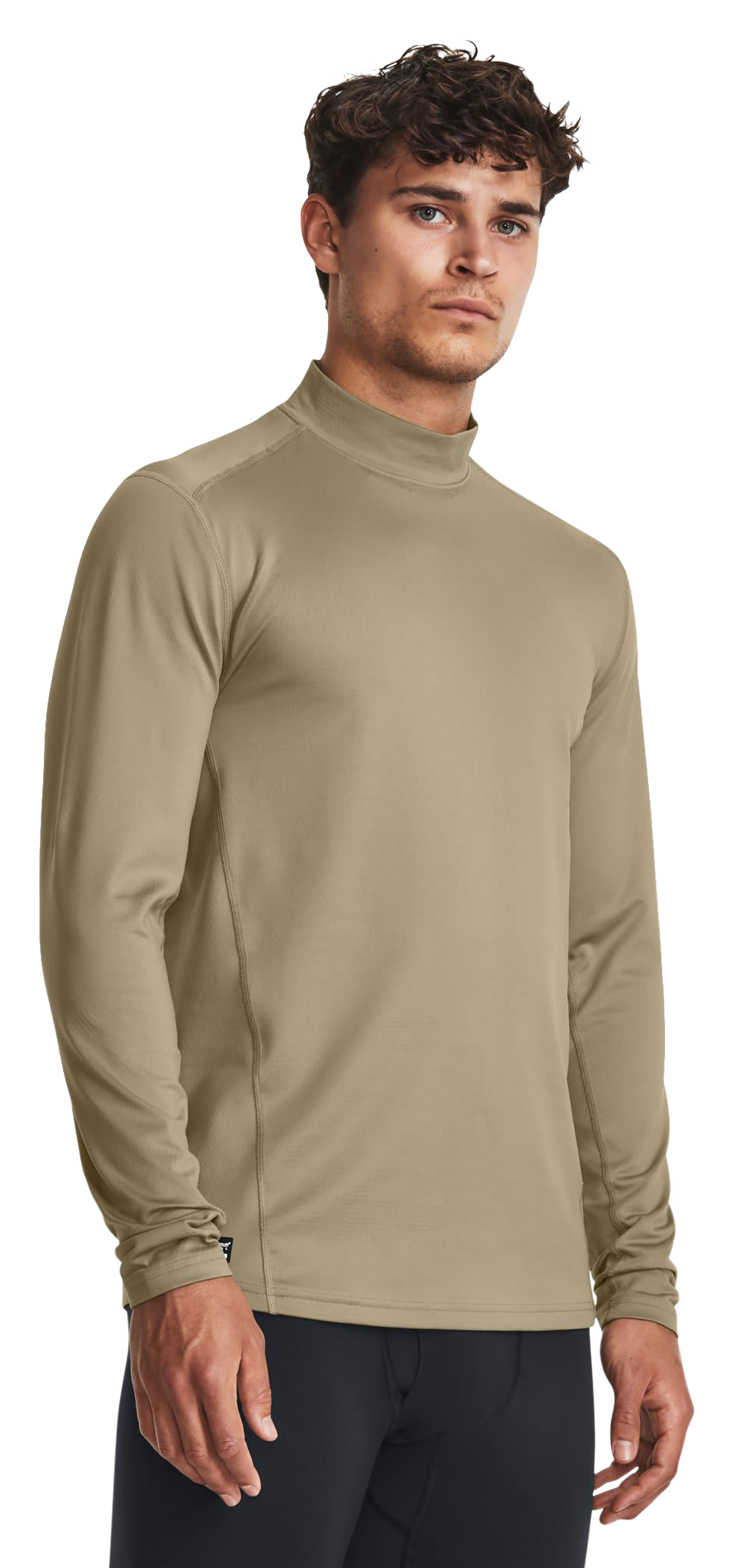 Image of Under Armour Tactical ColdGear Infrared Mock Base-Layer Top - Federal Tan/Black