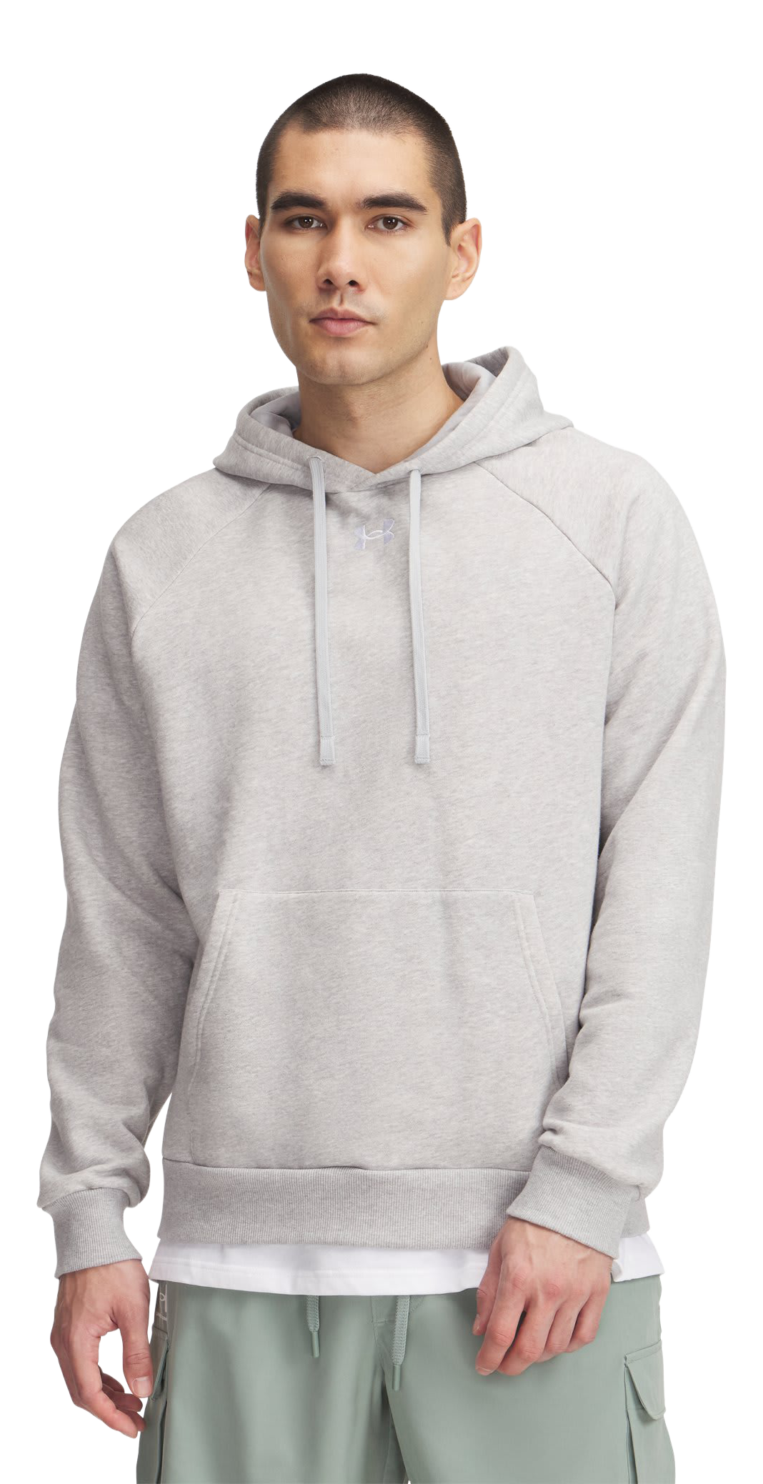Image of Under Armour Rival Fleece Hoodie - Mod Gray Light Heather/White