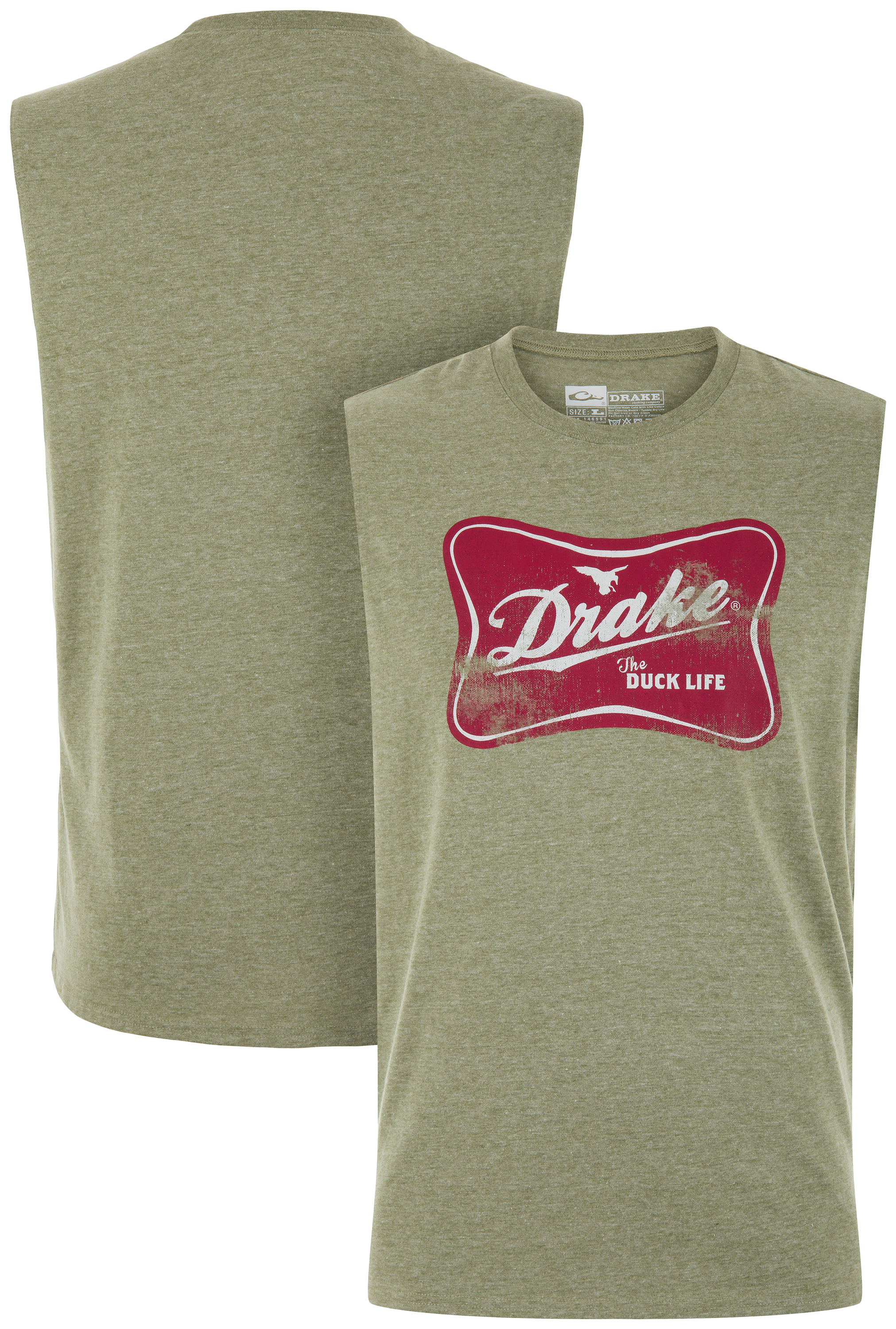 Image of Drake Waterfowl Drake Life Sleeveless T-Shirt - Sage Light Heather