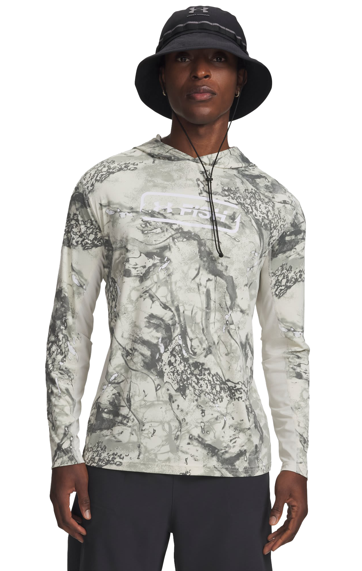 Image of Under Armour Fish Pro Camo Hoodie - Clay Green/White