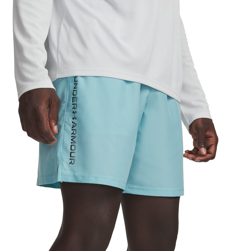 Image of Under Armour Tech Woven Wordmark Shorts - Blue Haze/Black