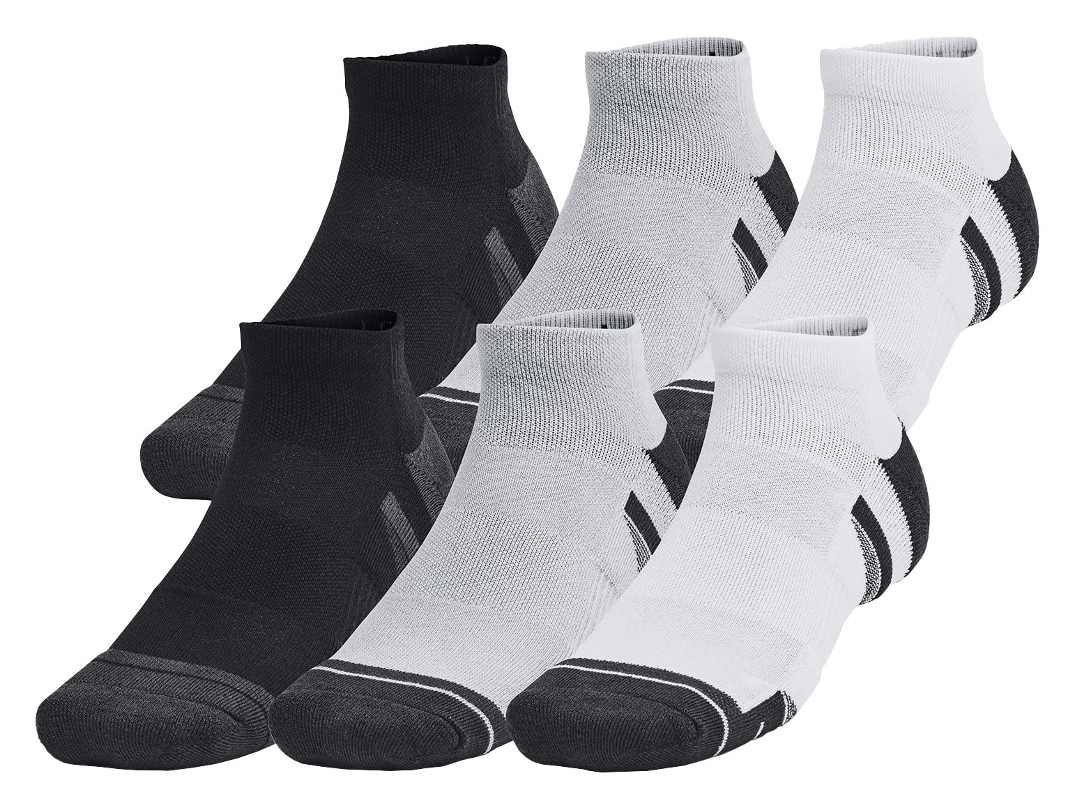 Image of Under Armour Performance Tech Quarter Socks 6-Pair Pack - Mod Gray/Mod Gray/Jet Gray